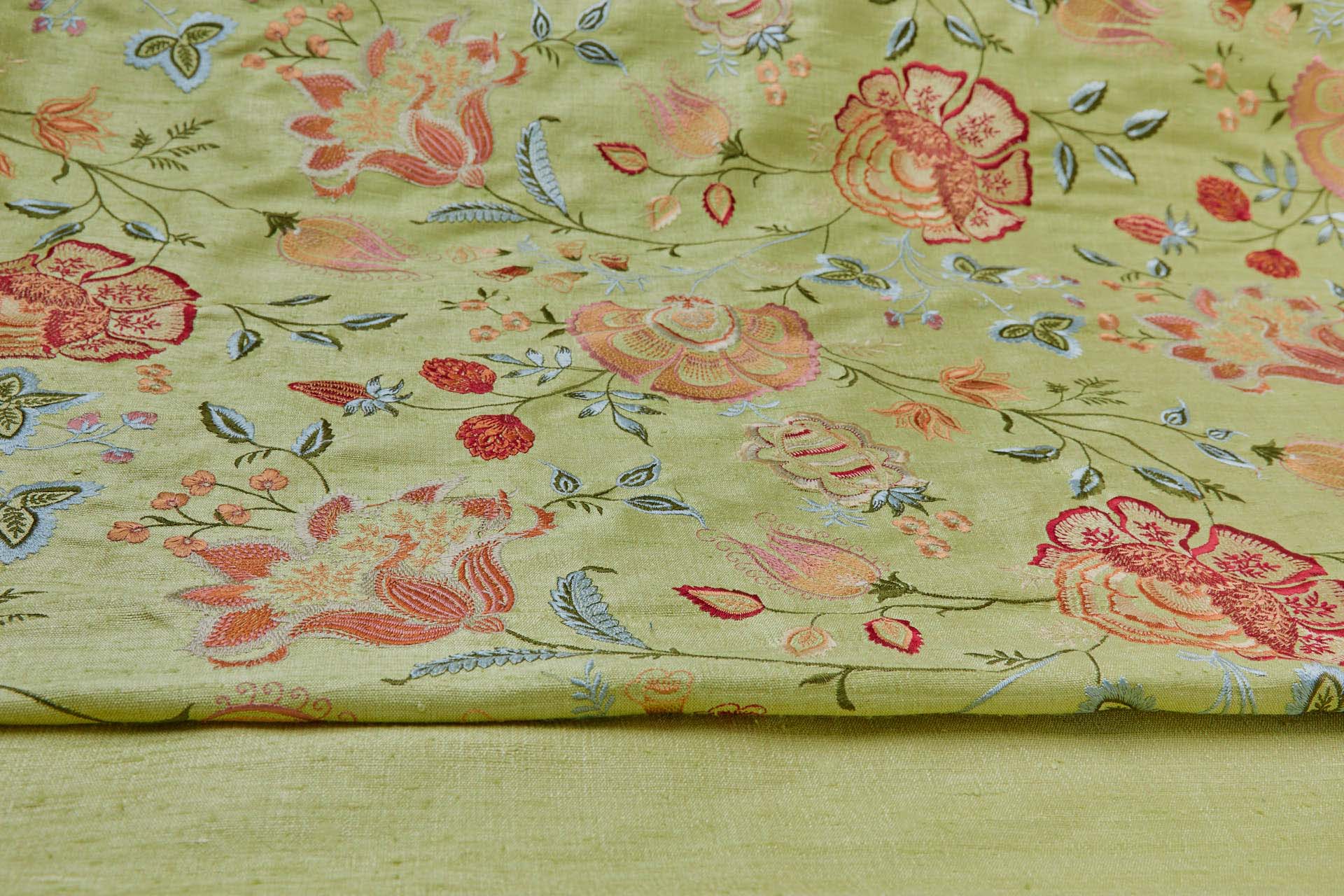Lime Textured Raw Silk fabric, image 7 of 7