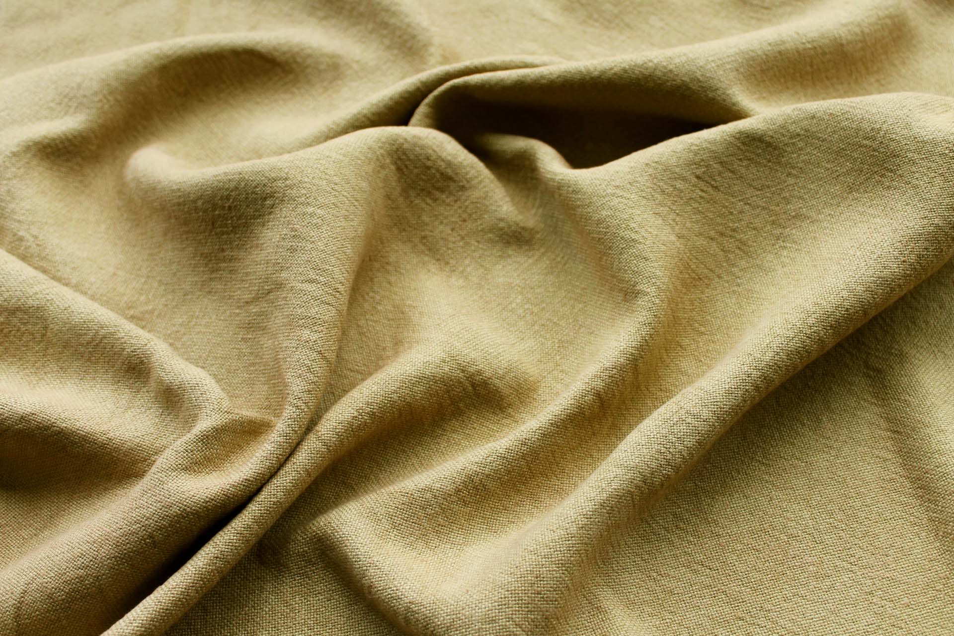 Washed Texture Silk Matka - Lemon Ginger Greenish Gold fabric, image 2 of 5