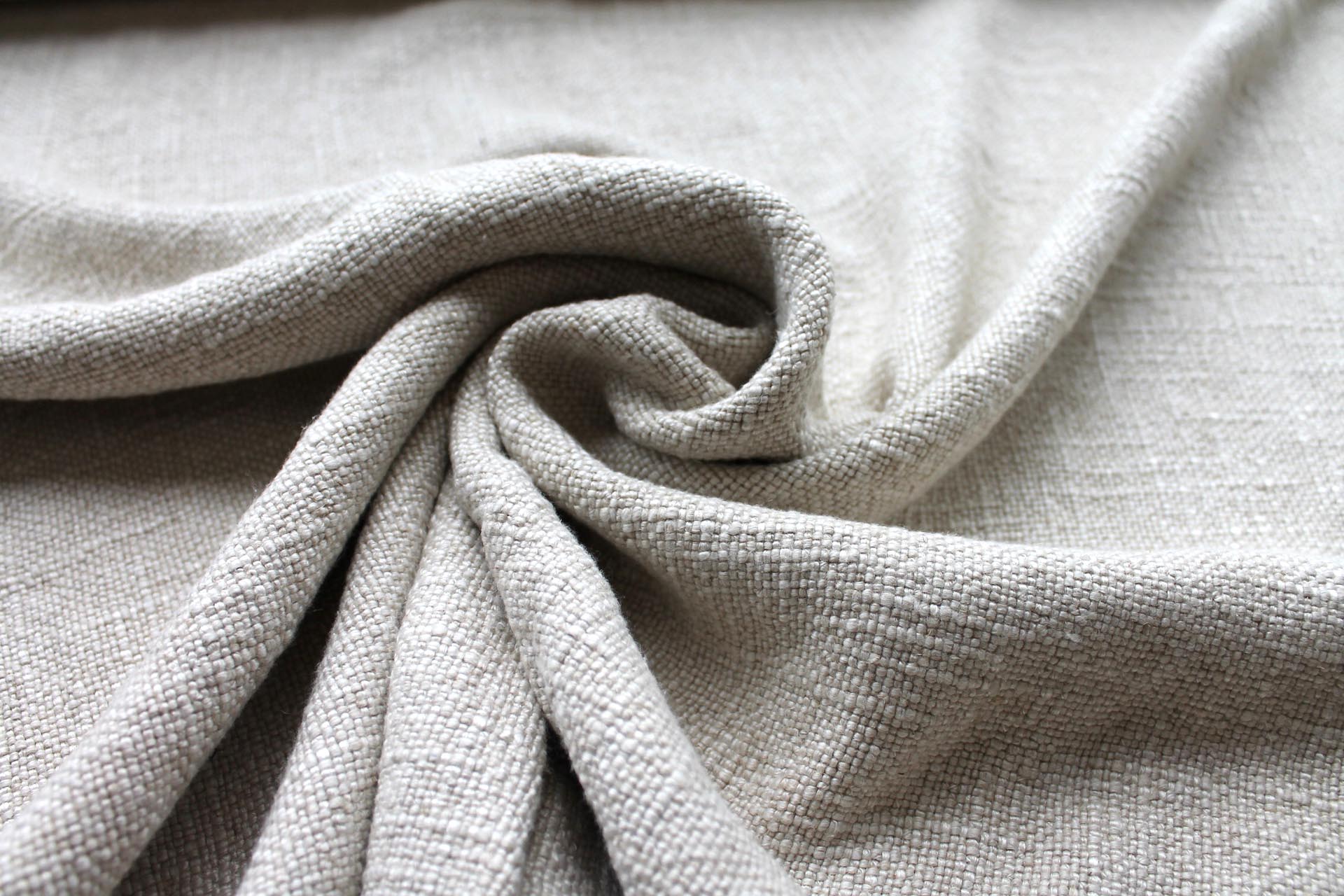Washed Chunkier Basket Weave Silk Matka in Greige fabric