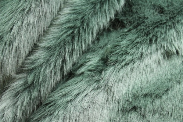 Faux Fur - Green fabric, image 2 of 7