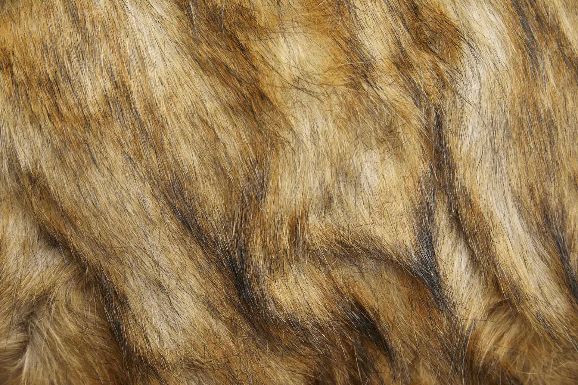 Faux Fur - Extra Long Pile Pale Brown and Orange with Black Tips fabric, image 2 of 7