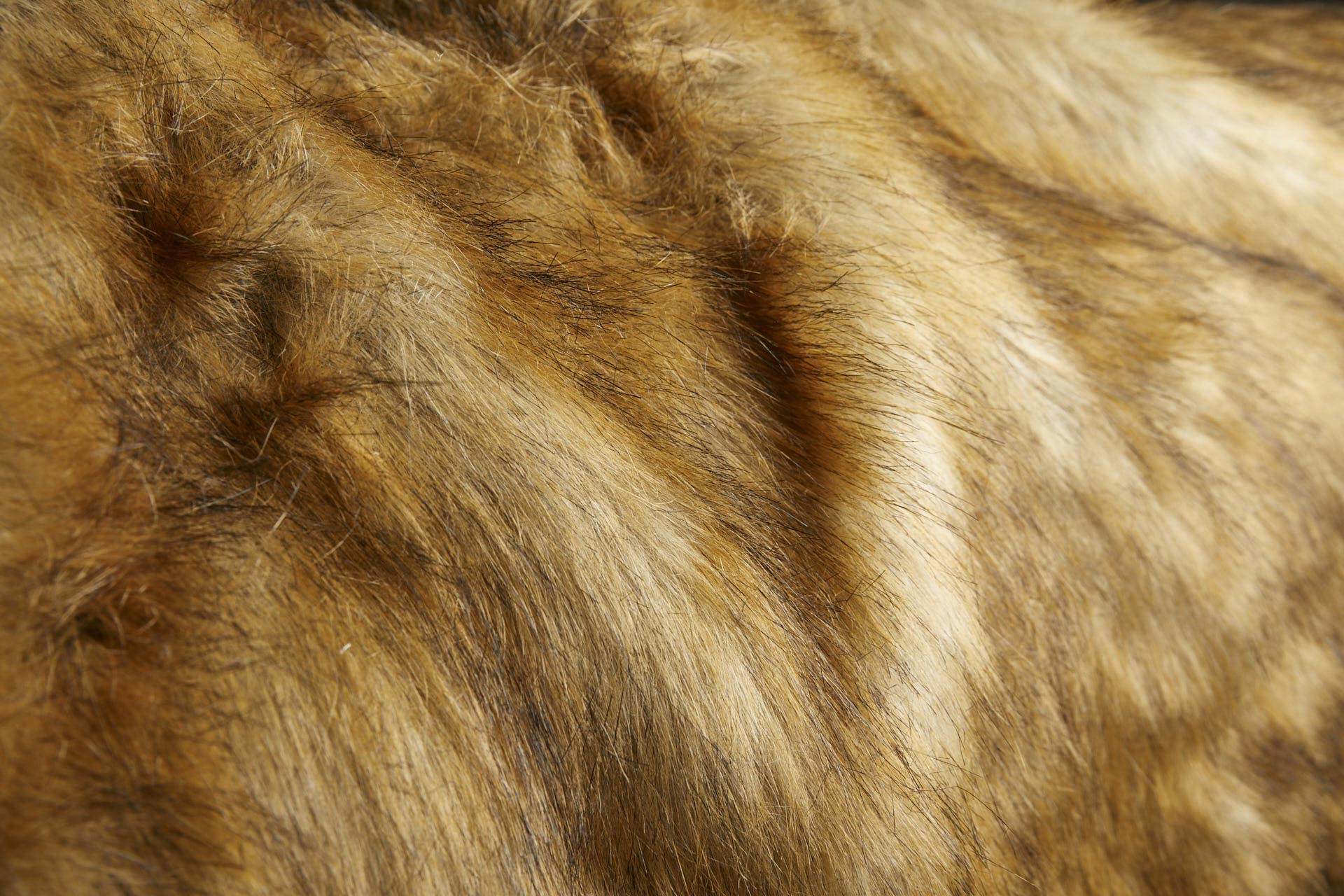 Faux Fur - Extra Long Pile Pale Brown and Orange with Black Tips fabric, image 5 of 7