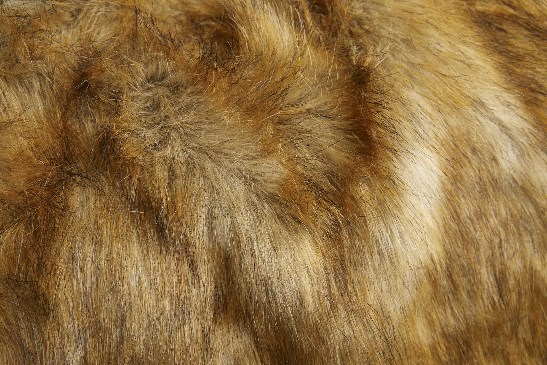 Faux Fur - Extra Long Pile Pale Brown and Orange with Black Tips fabric