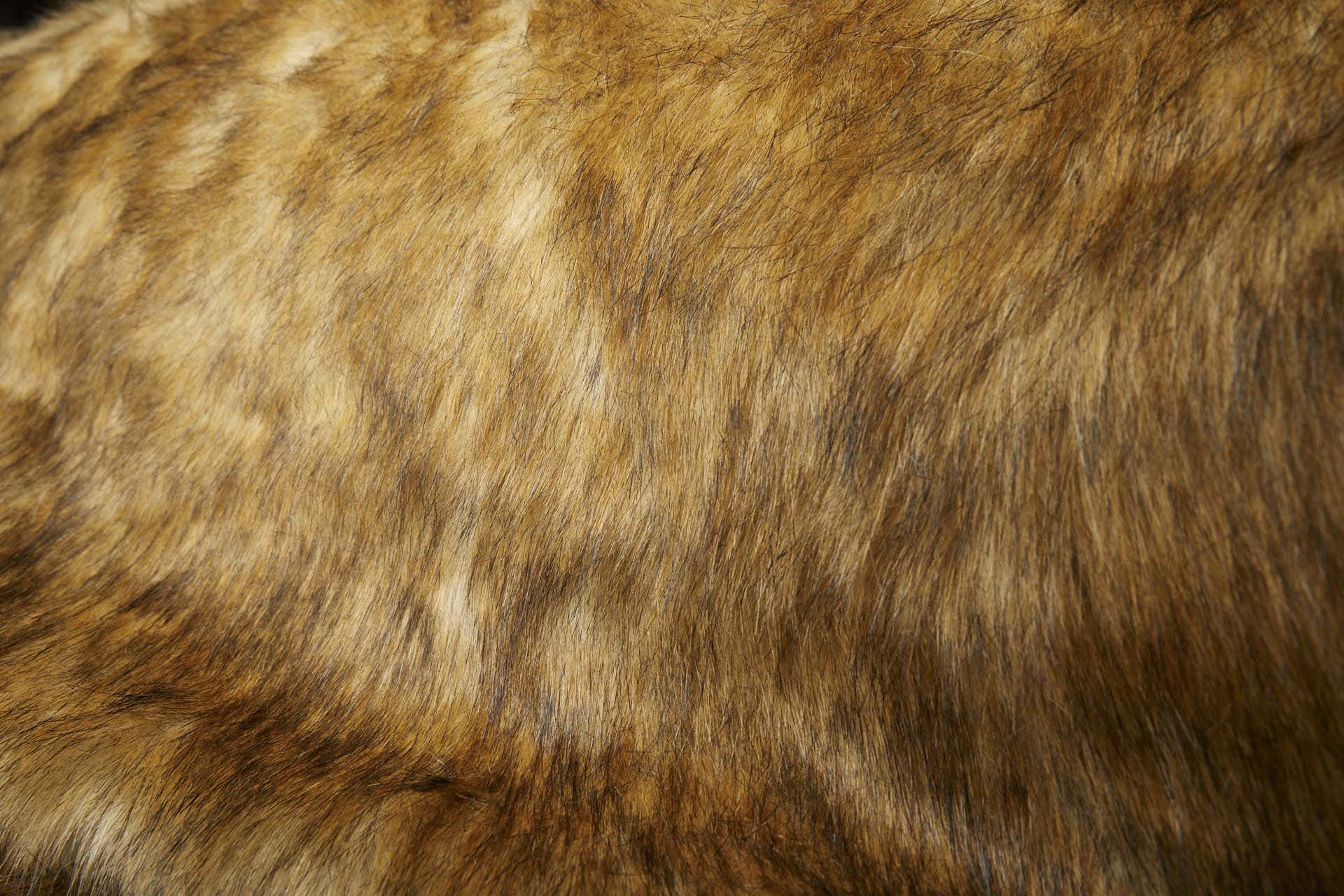 Faux Fur - Extra Long Pile Pale Brown and Orange with Black Tips fabric, image 6 of 7