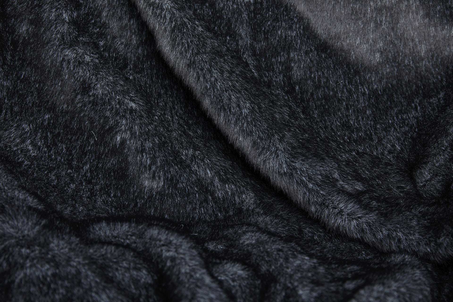 Faux Fur - Short Pile Dark Grey with Lighter Grey fabric, image 3 of 9