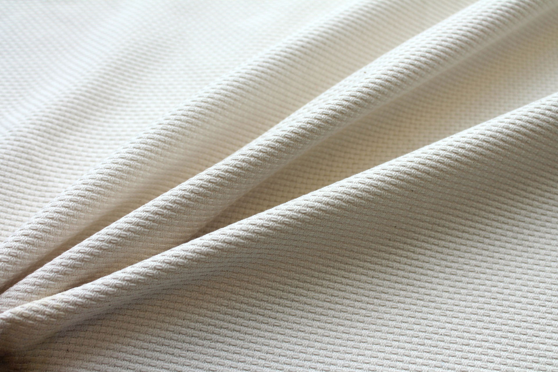 Chunky Flat Basket Weave Cotton in Ivory fabric, image 2 of 6
