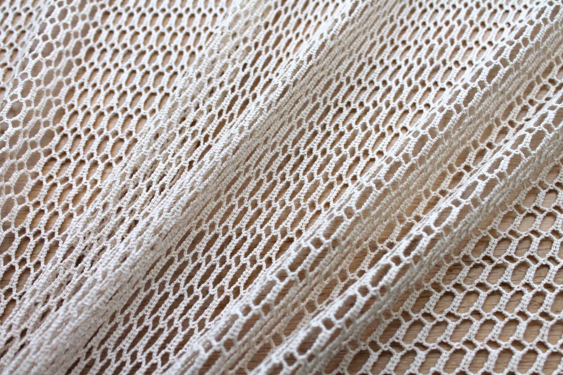 Ivory Open Weave Mesh Fabric, image 2 of 9