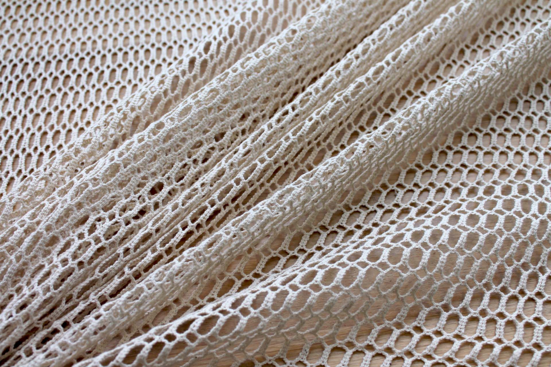 Ivory Open Weave Mesh Fabric, image 5 of 9