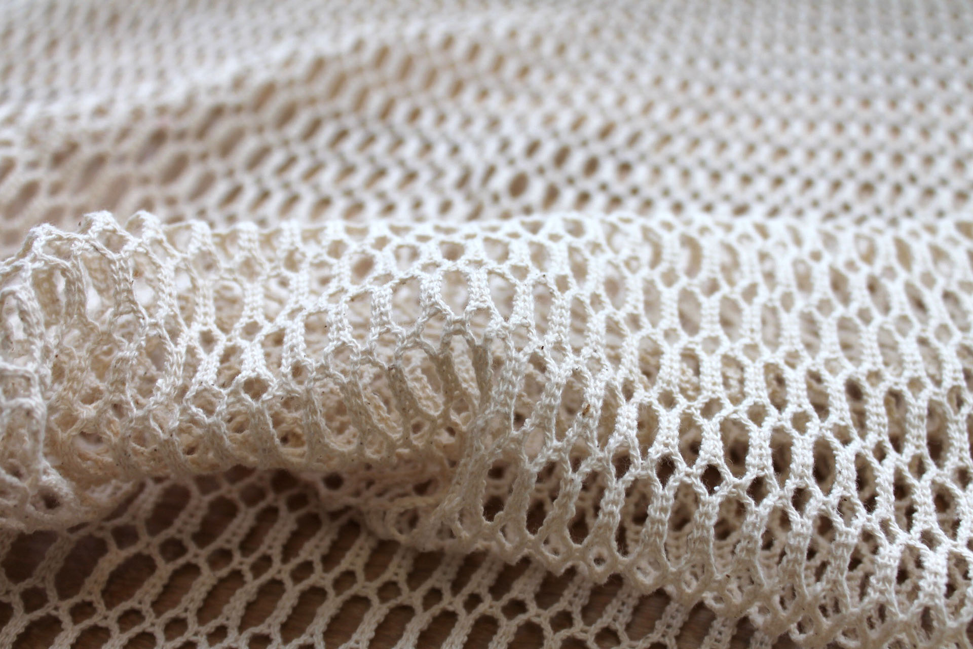 Ivory Open Weave Mesh Fabric, image 8 of 9