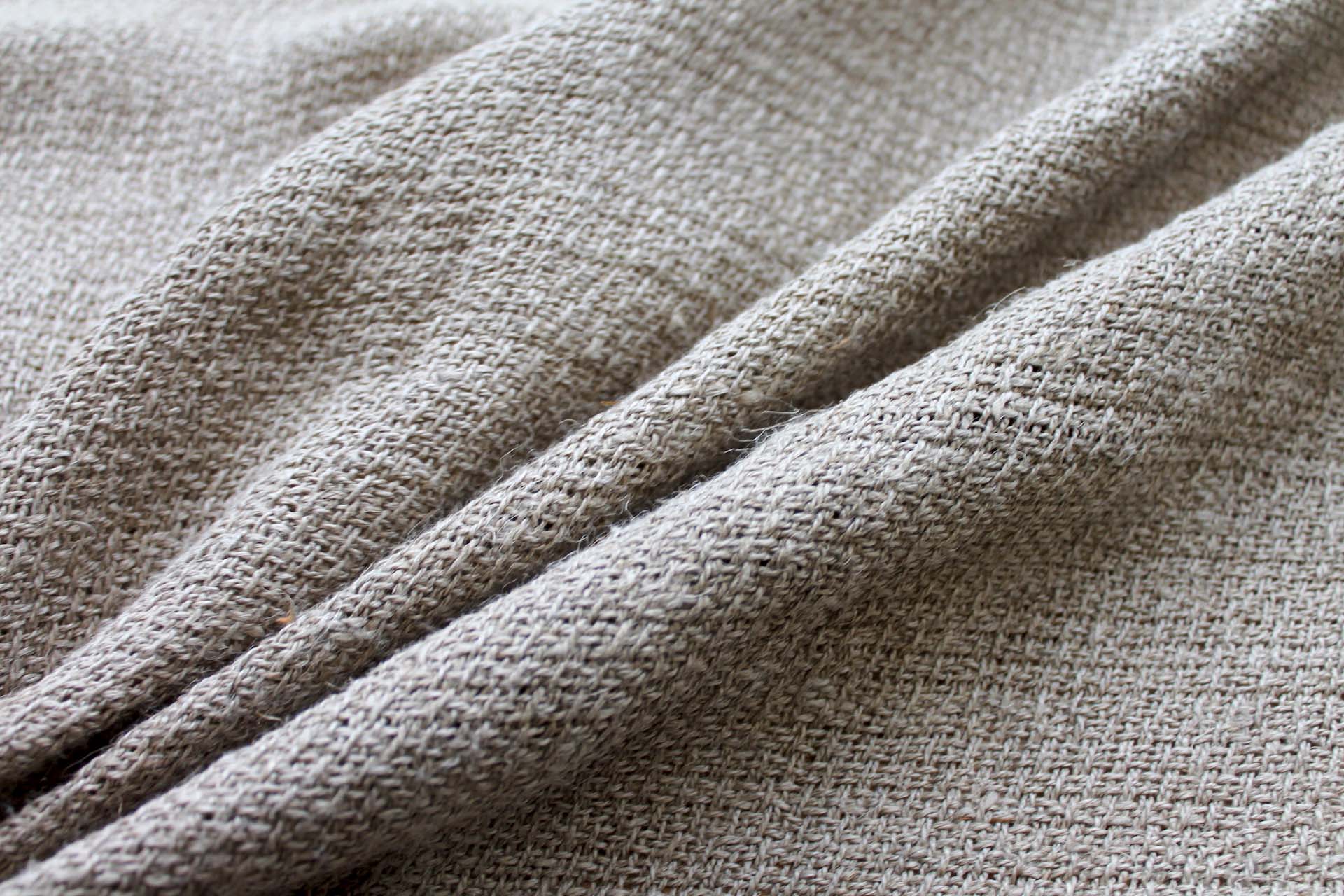 Hessian Style Linen Fabric in Natural Brown, image 2 of 7