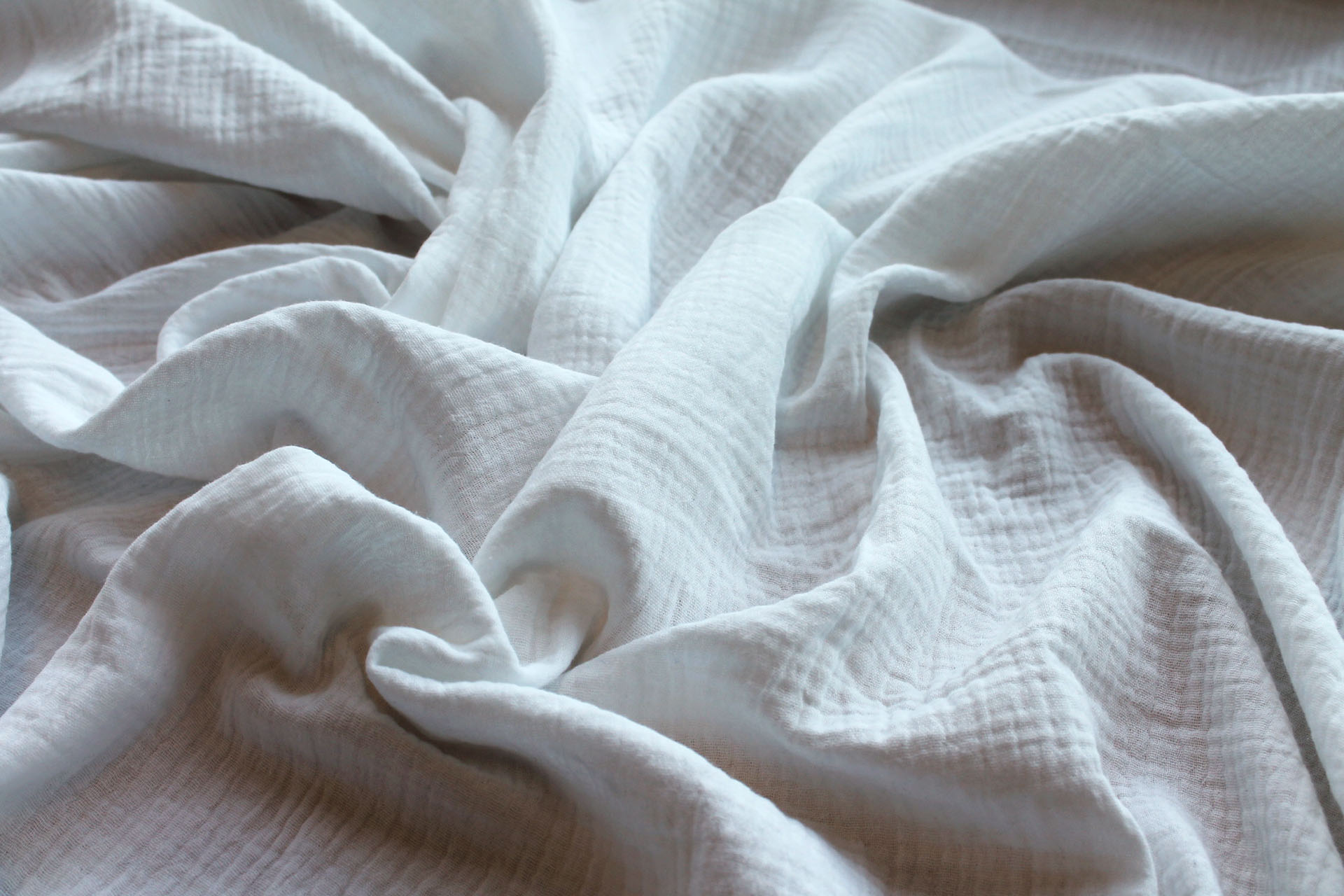 BACK IN STOCK - Double Woven Cotton Muslin Cheesecloth in White fabric, image 2 of 7