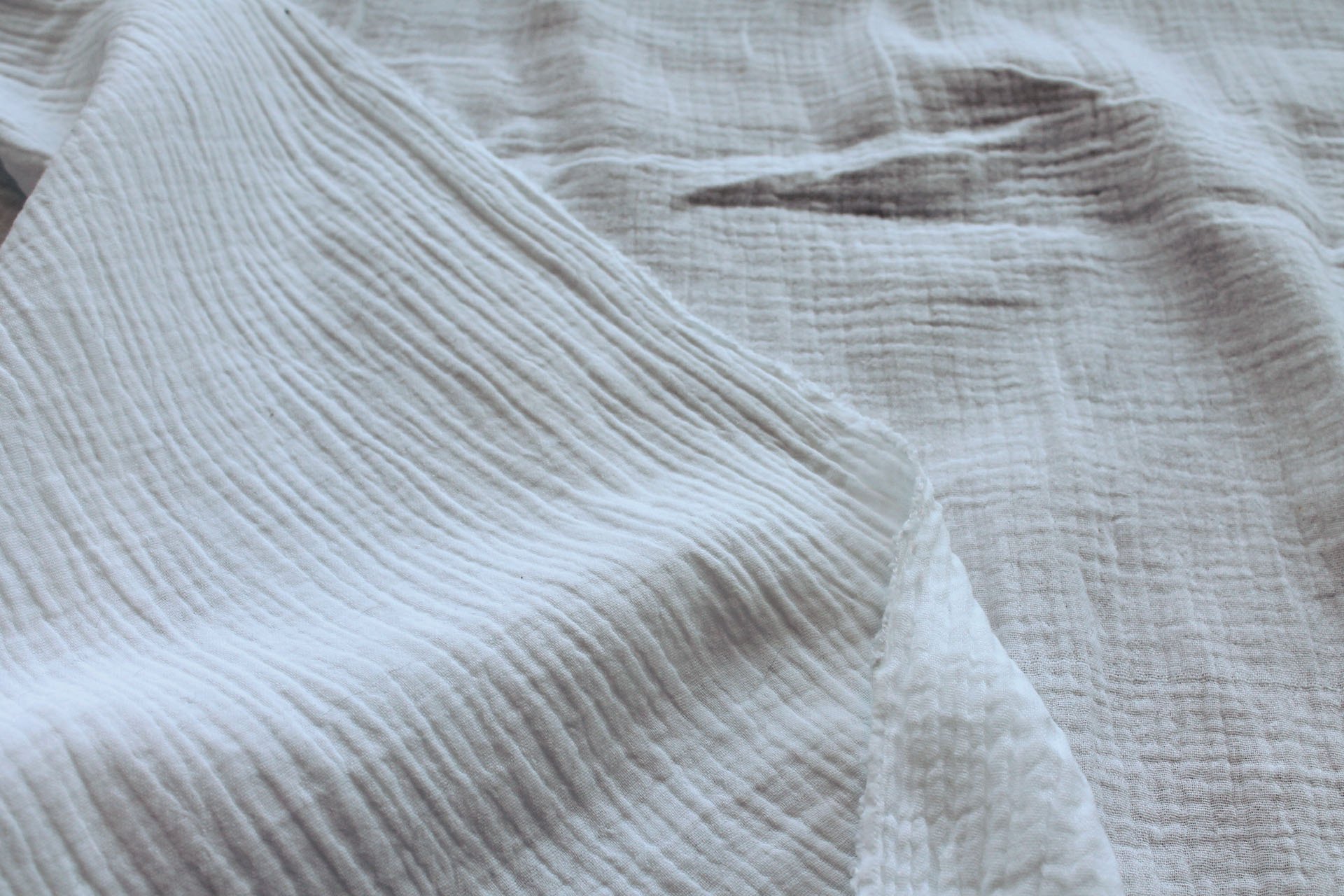 BACK IN STOCK - Double Woven Cotton Muslin Cheesecloth in White fabric, image 3 of 7