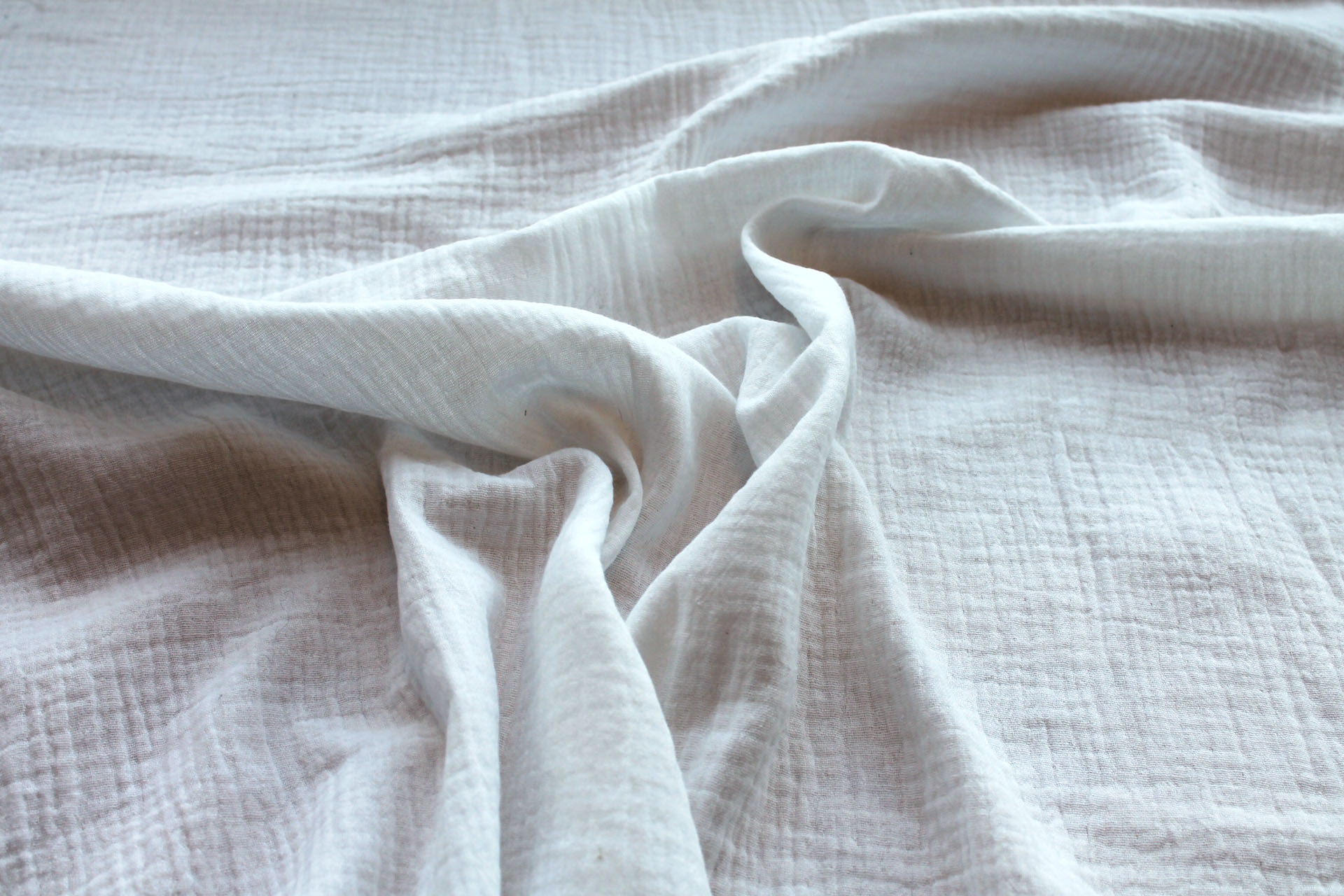 BACK IN STOCK - Double Woven Cotton Muslin Cheesecloth in White fabric, image 5 of 7
