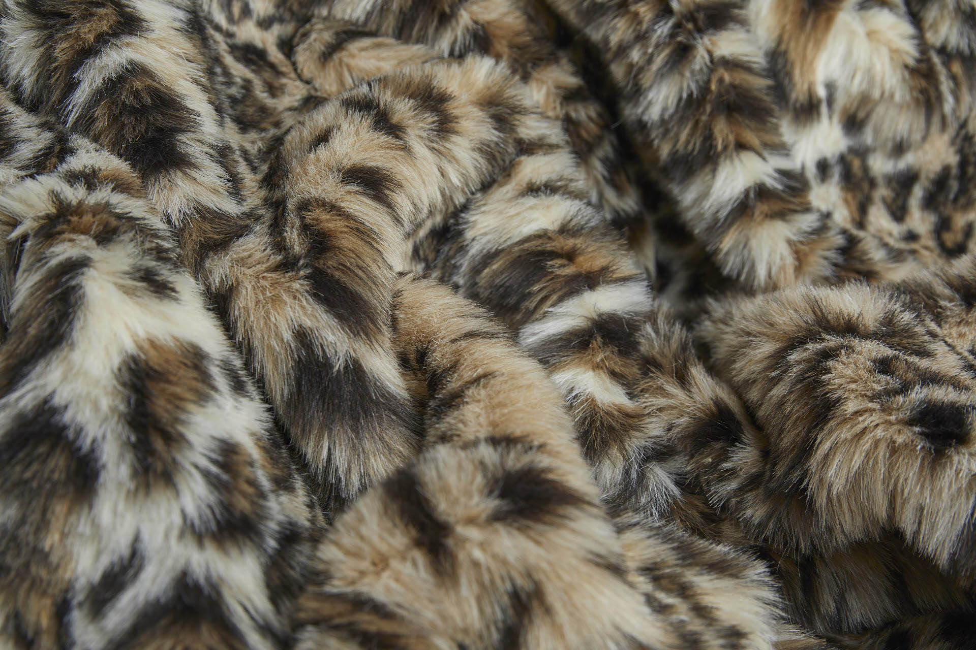Faux Fur - Medium Pile Leopard in Cream, Light Brown and Black fabric, image 2 of 8