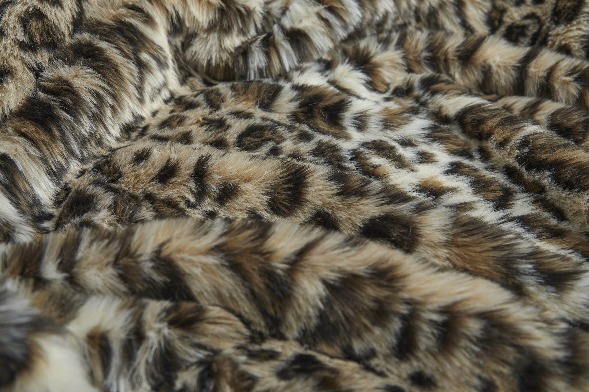 Faux Fur - Medium Pile Leopard in Cream, Light Brown and Black fabric, image 5 of 8