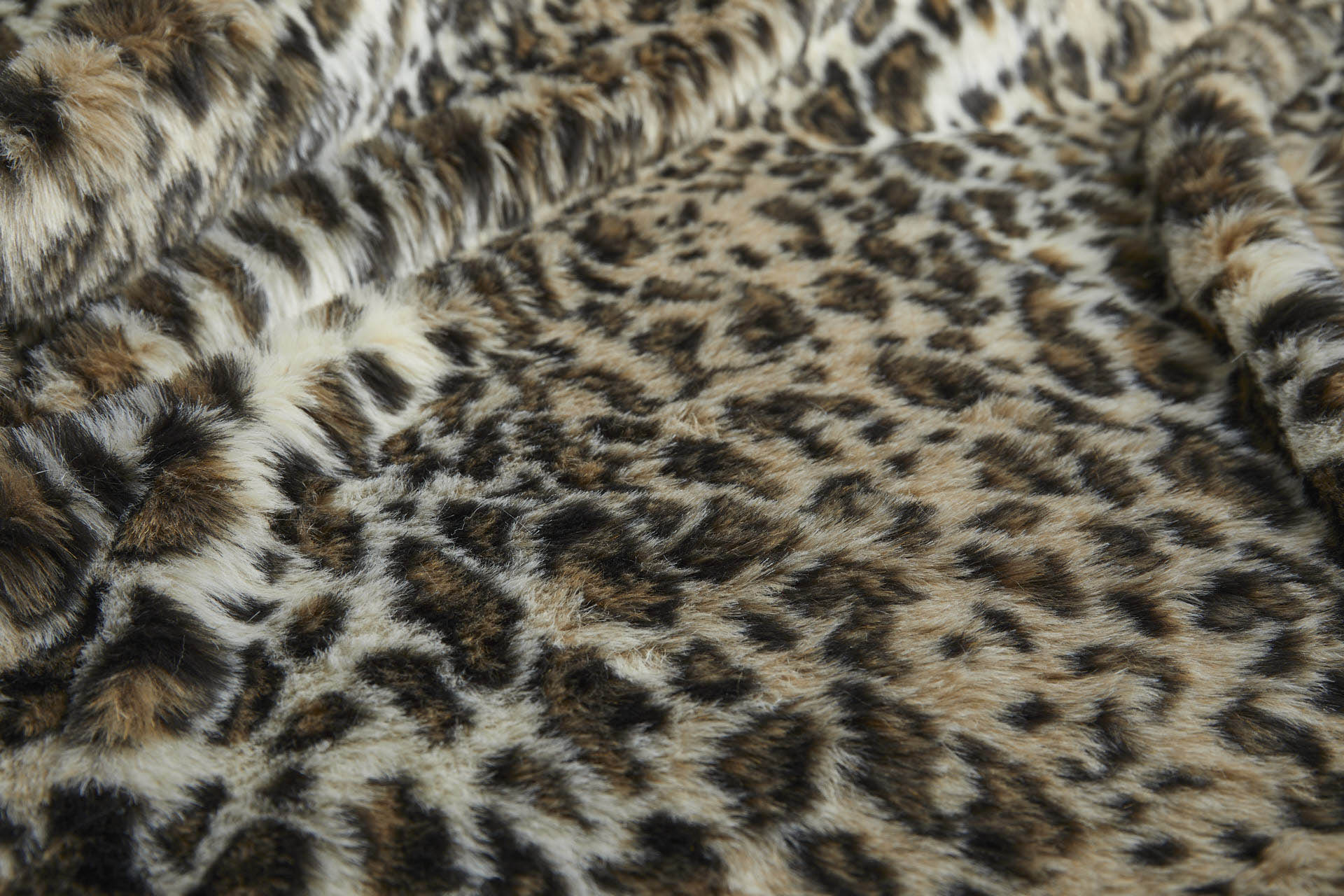 Faux Fur - Medium Pile Leopard in Cream, Light Brown and Black fabric, image 6 of 8