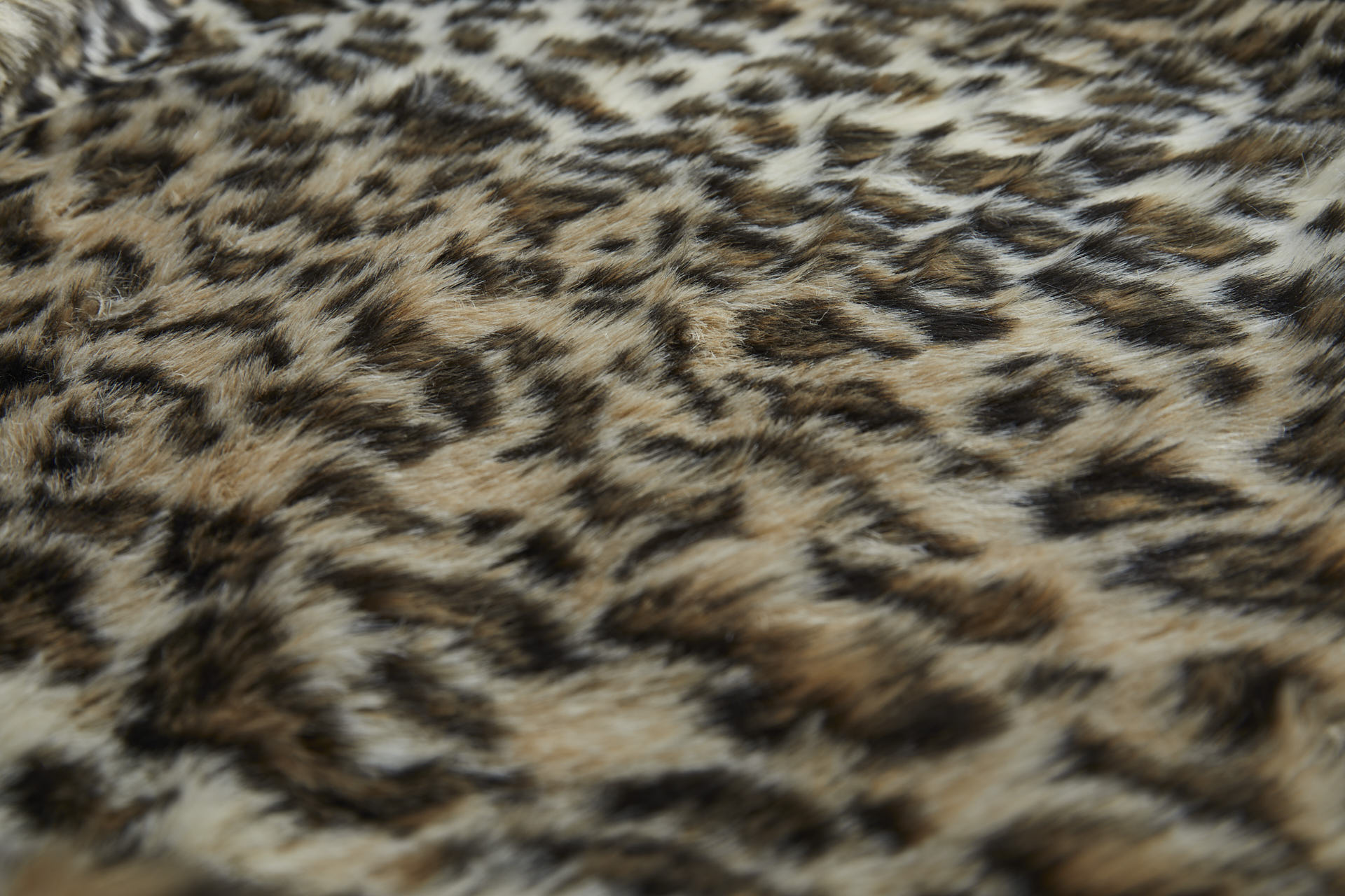 Faux Fur - Medium Pile Leopard in Cream, Light Brown and Black fabric, image 7 of 8