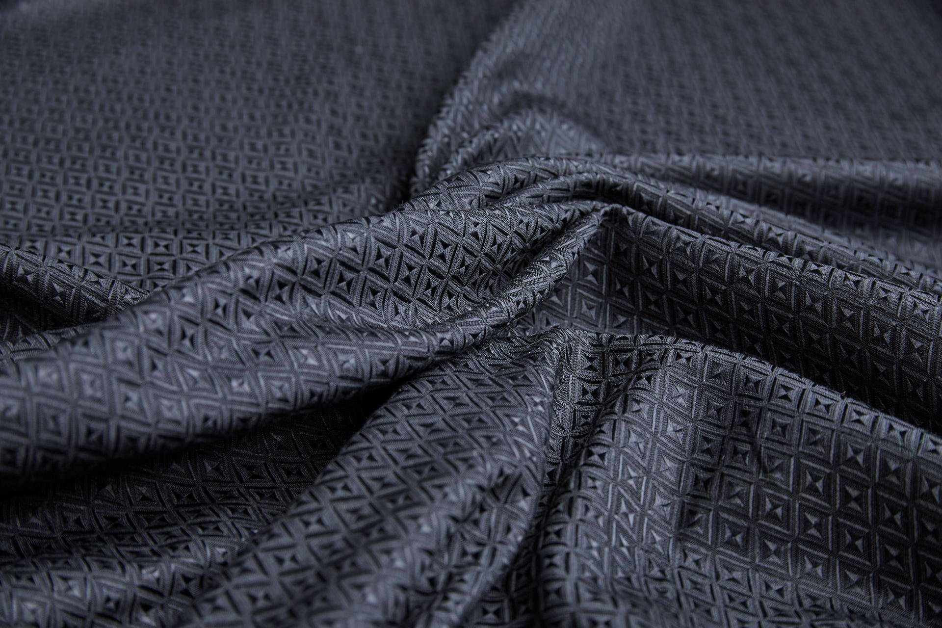 Geometric Brocade - Black fabric