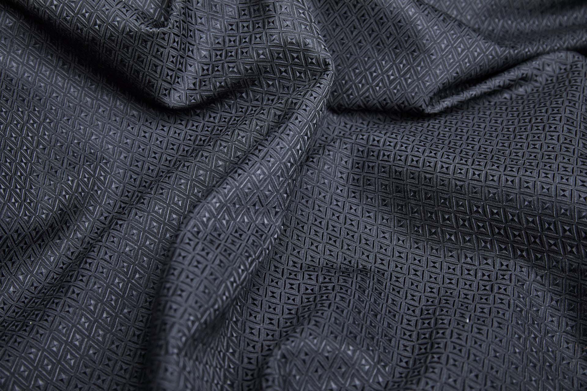 Geometric Brocade - Black fabric, image 3 of 5