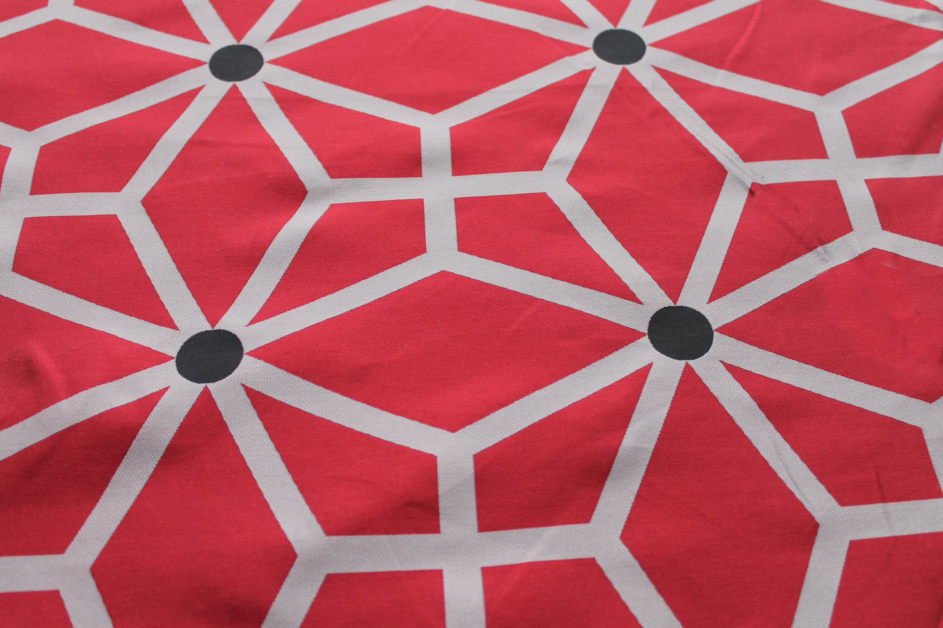 Geometric Brocade - Red Black Grey fabric, image 4 of 10