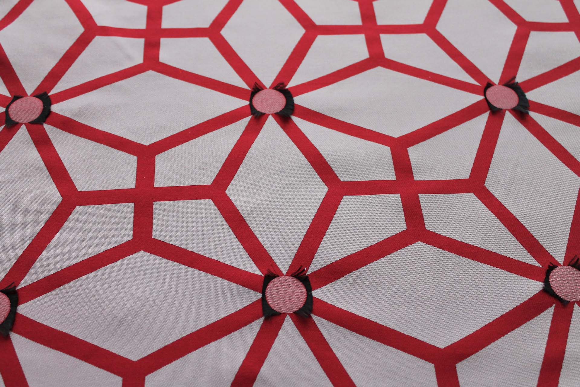 Geometric Brocade - Red Black Grey fabric, image 9 of 10