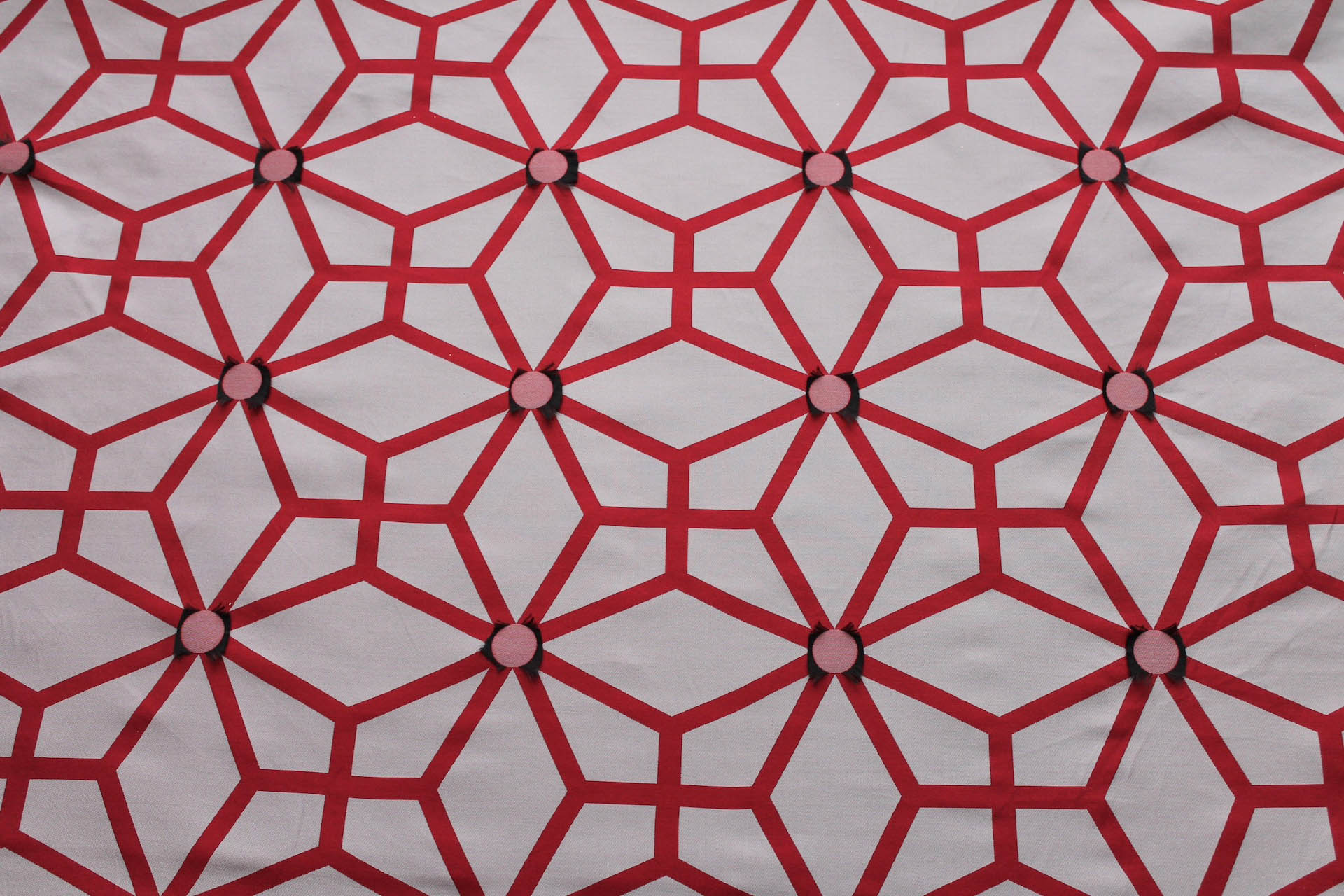 Geometric Brocade - Red Black Grey fabric, image 10 of 10