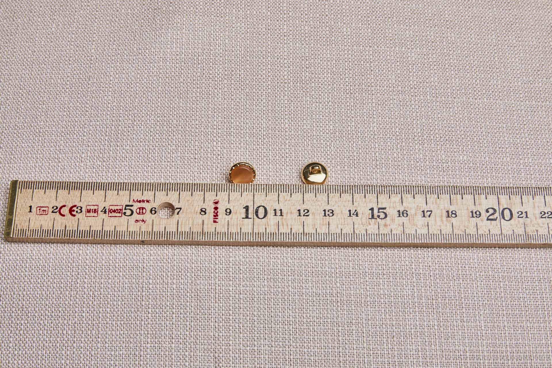 Gold Twisted Metal Shank Button with Orange Glass Inlay - 1.2cm, image 4 of 4
