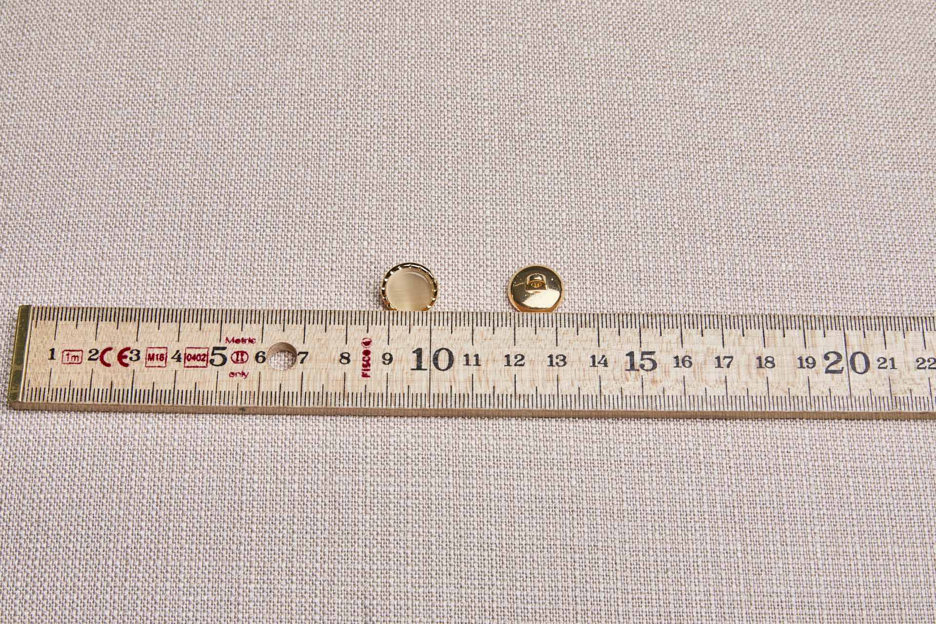 Gold Twisted Metal Shank Button with Yellow Glass Inlay - 1.5cm, image 4 of 4
