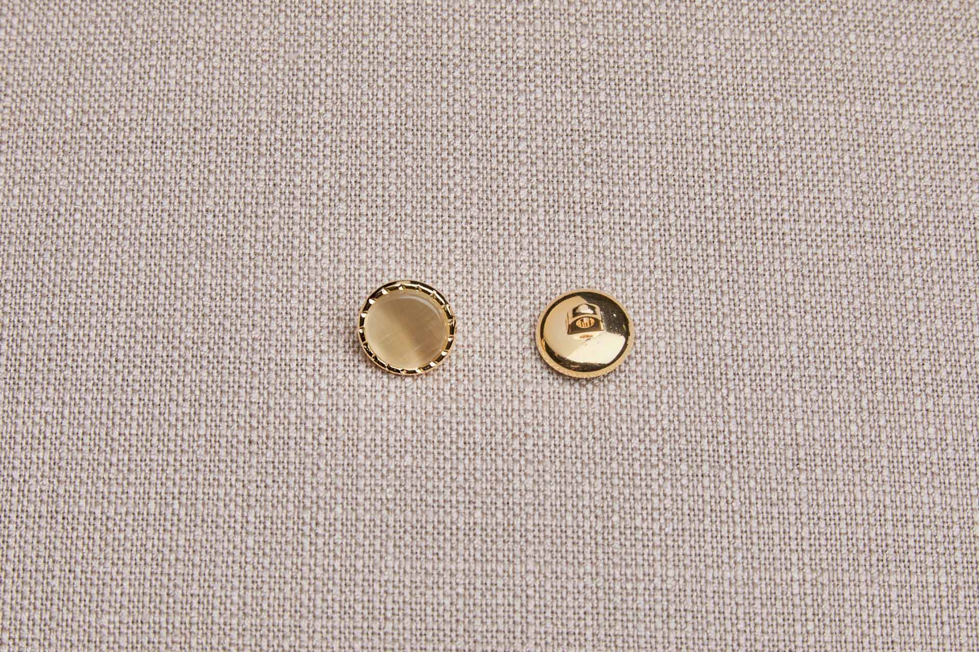 Gold Twisted Metal Shank Button with Yellow Glass Inlay - 1.2cm, image 2 of 4