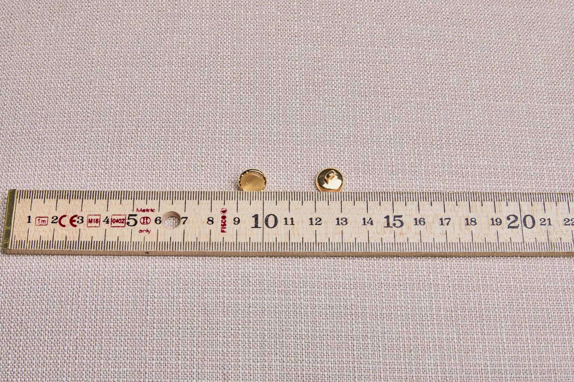 Gold Twisted Metal Shank Button with Yellow Glass Inlay - 1.2cm, image 4 of 4