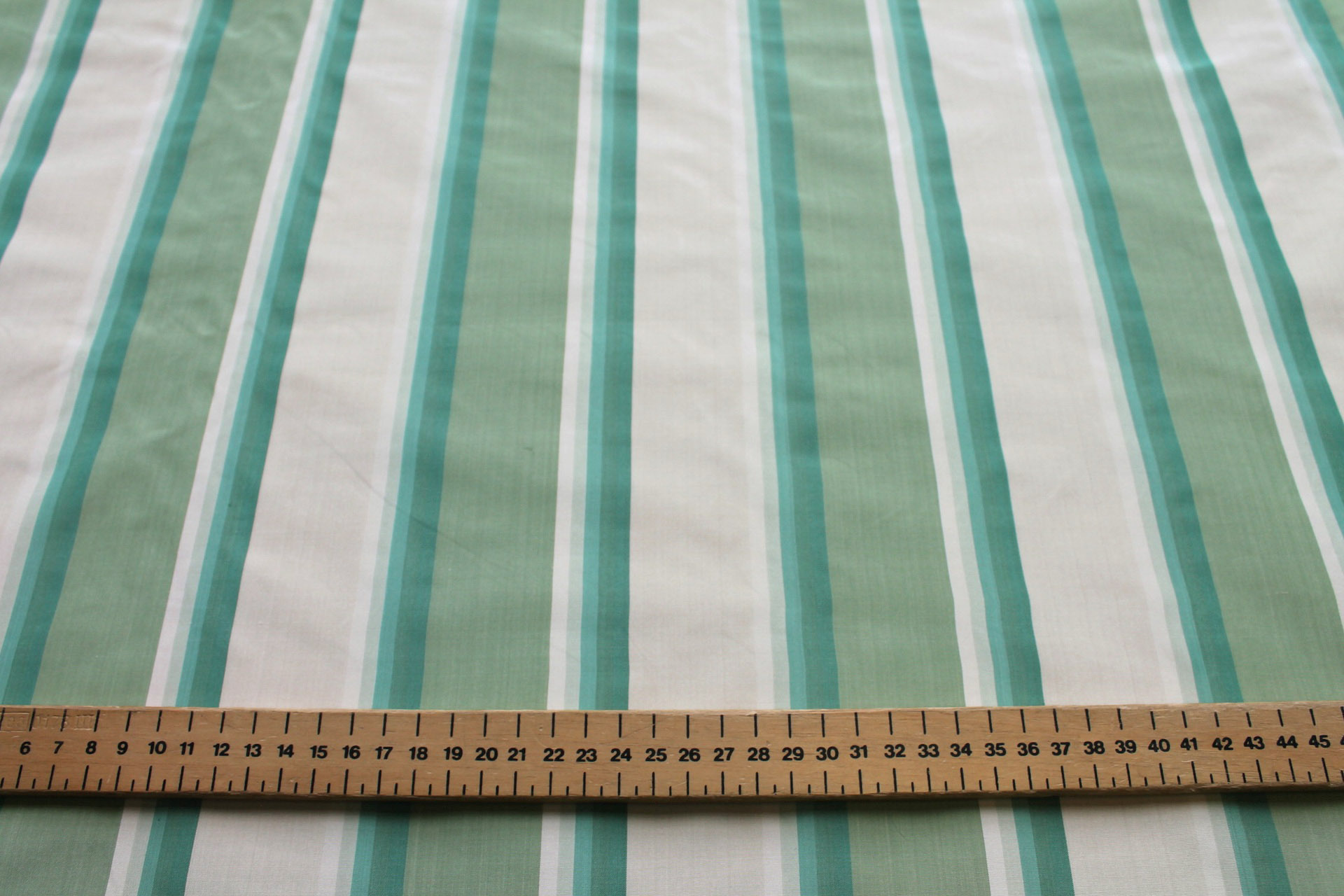 Green and Cream Striped Silk Taffeta - 1.65m Piece fabric, image 6 of 6
