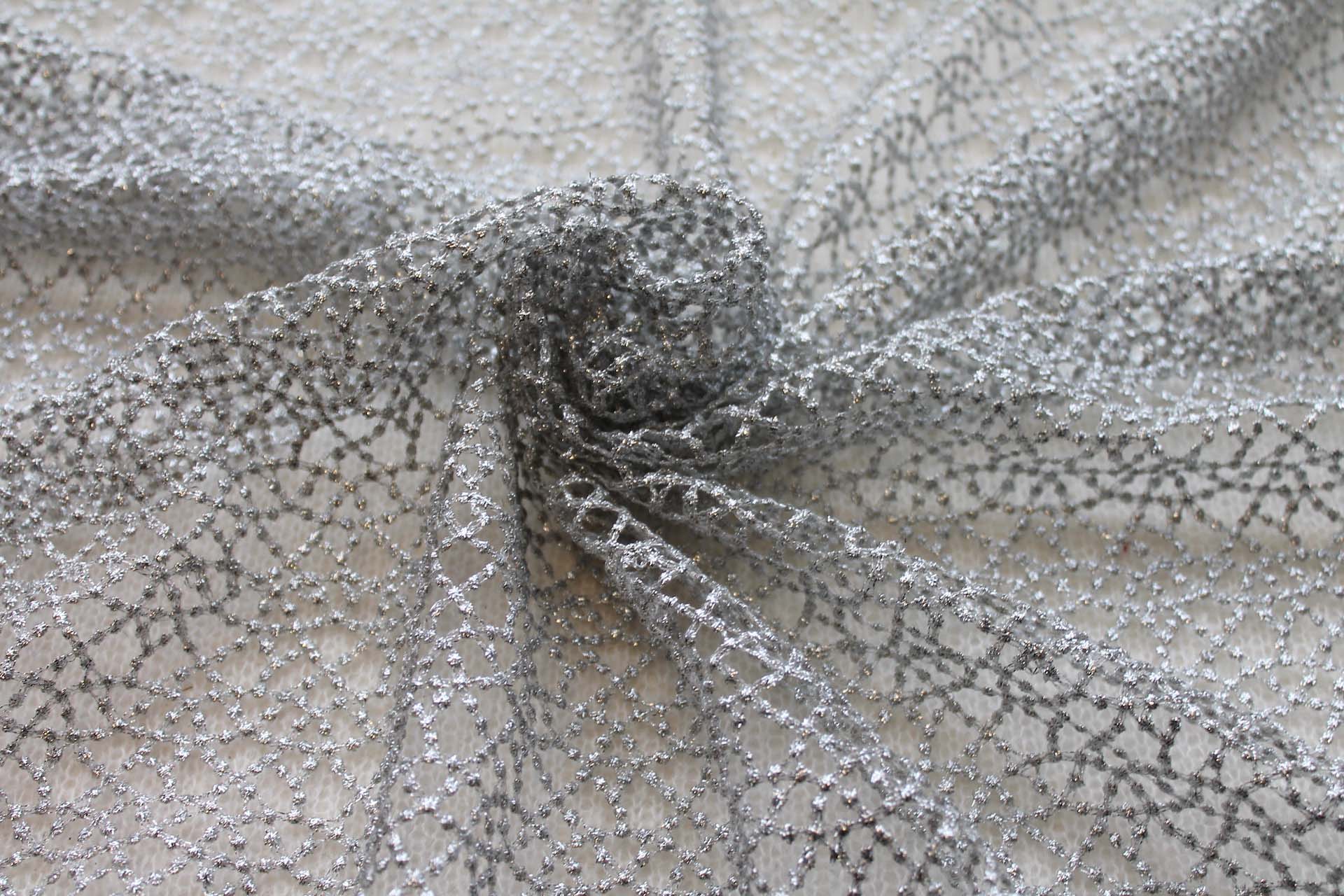 Guipure Lace - Dot Pattern - Silver - 0.8m Piece fabric, image 6 of 6