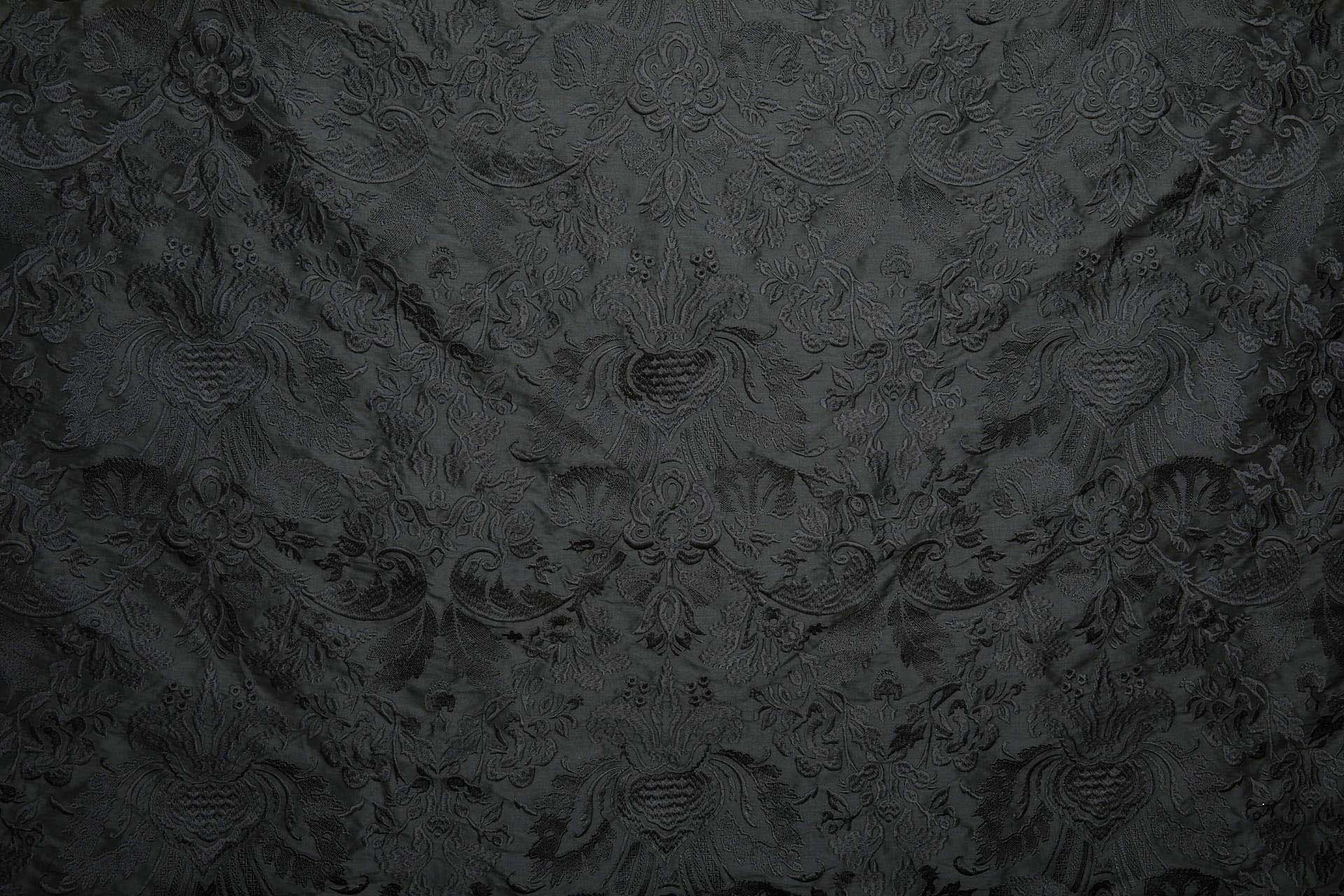Heavy Jacquard Style Embroidery - Black - 135 cm fabric, image 2 of 7