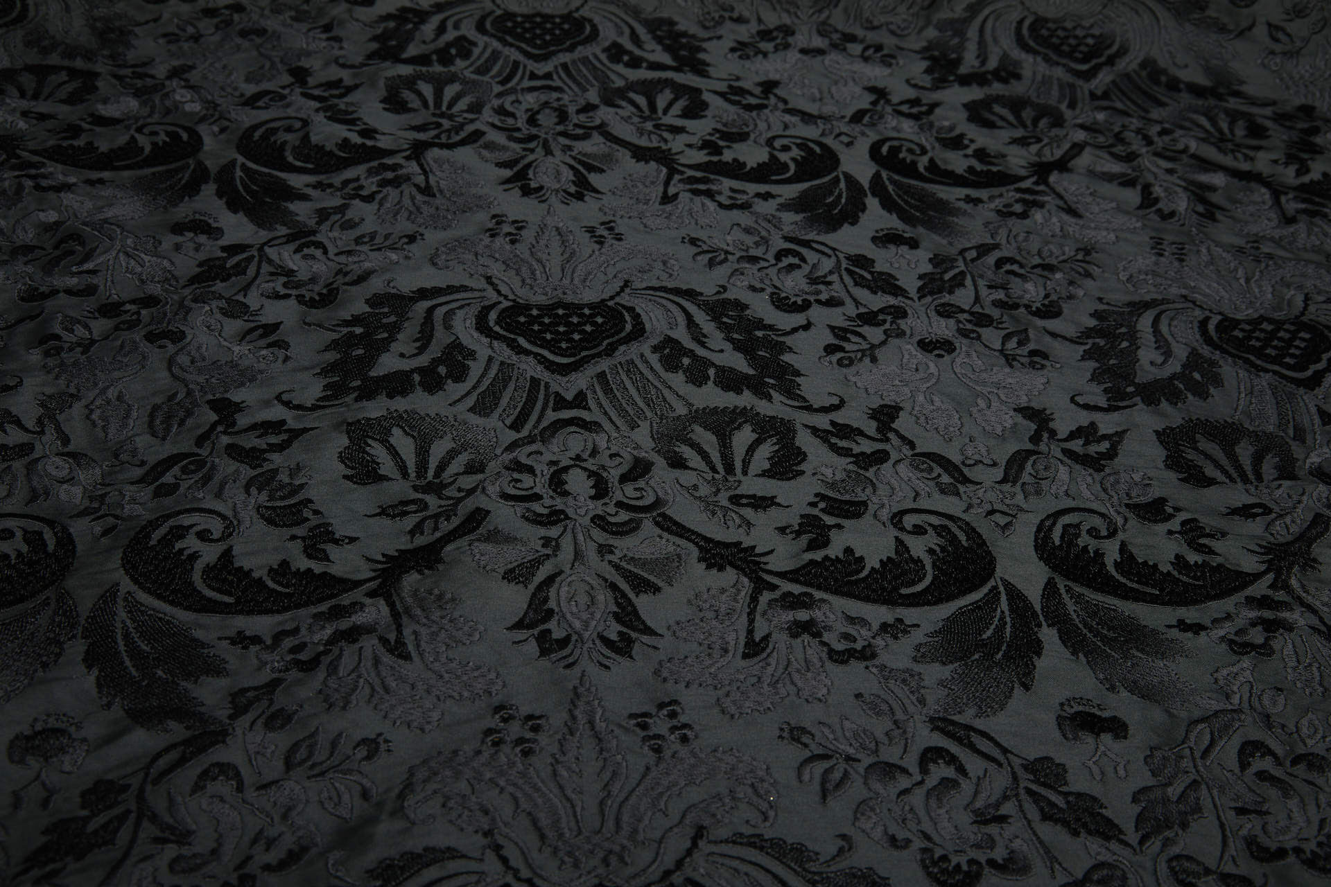 Heavy Jacquard Style Embroidery - Black - 135 cm fabric, image 7 of 7