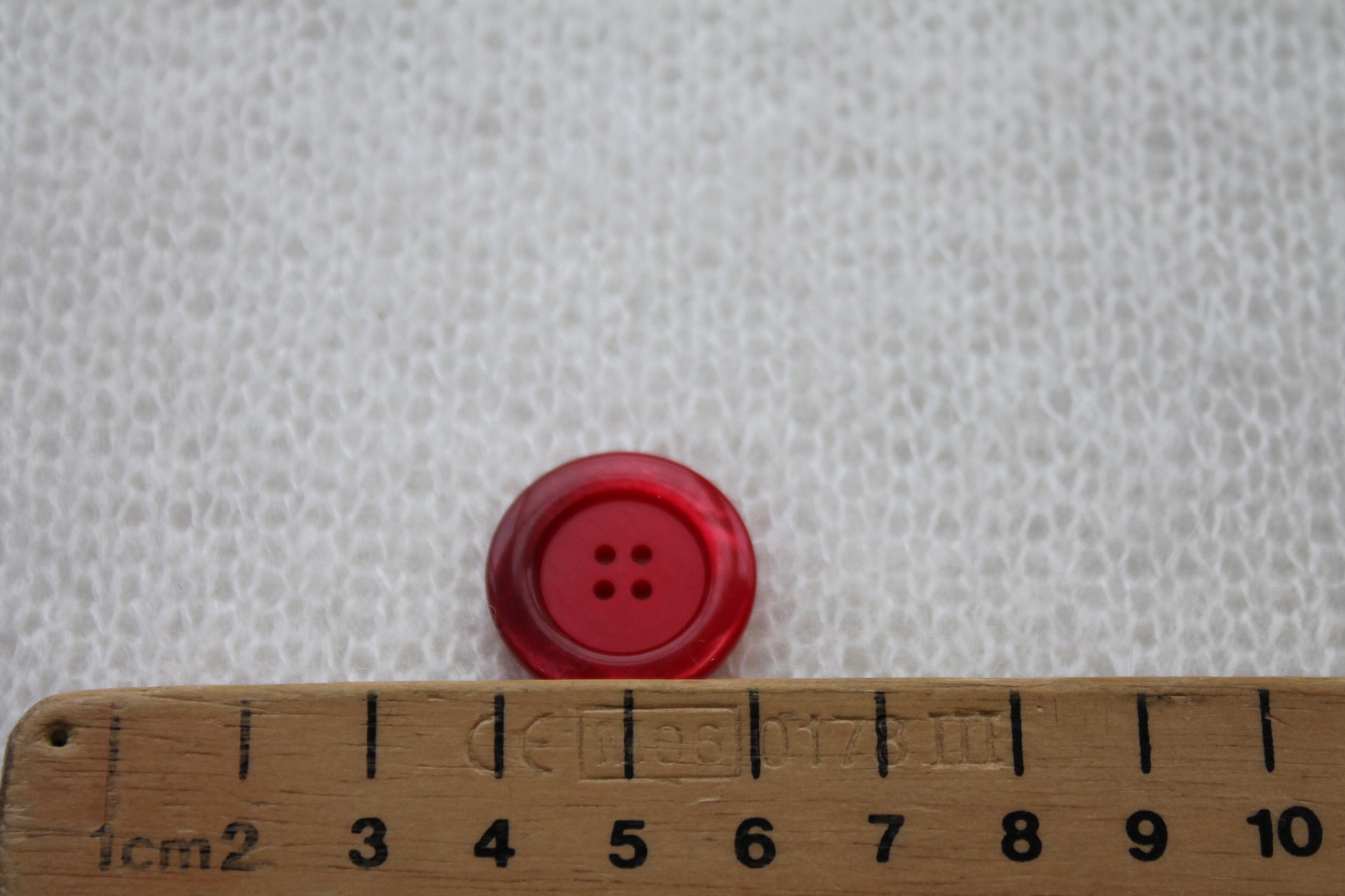 Red Nylon Button - 2.2cm, image 3 of 3