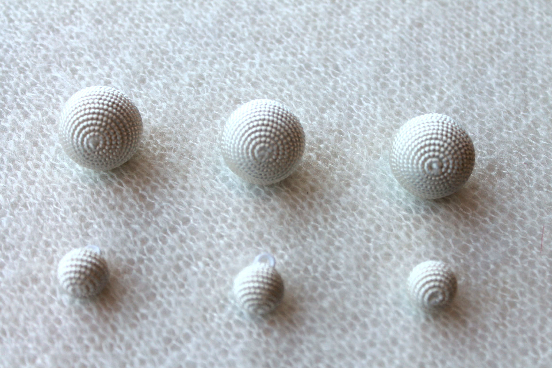 Round Corded Ball Button - Ivory - 2.5cm, image 2 of 3