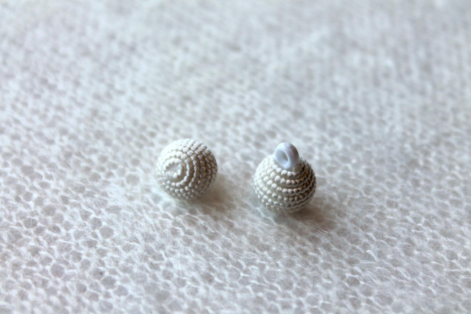 Round Corded Ball Button - Ivory - 1.5cm, image 3 of 3