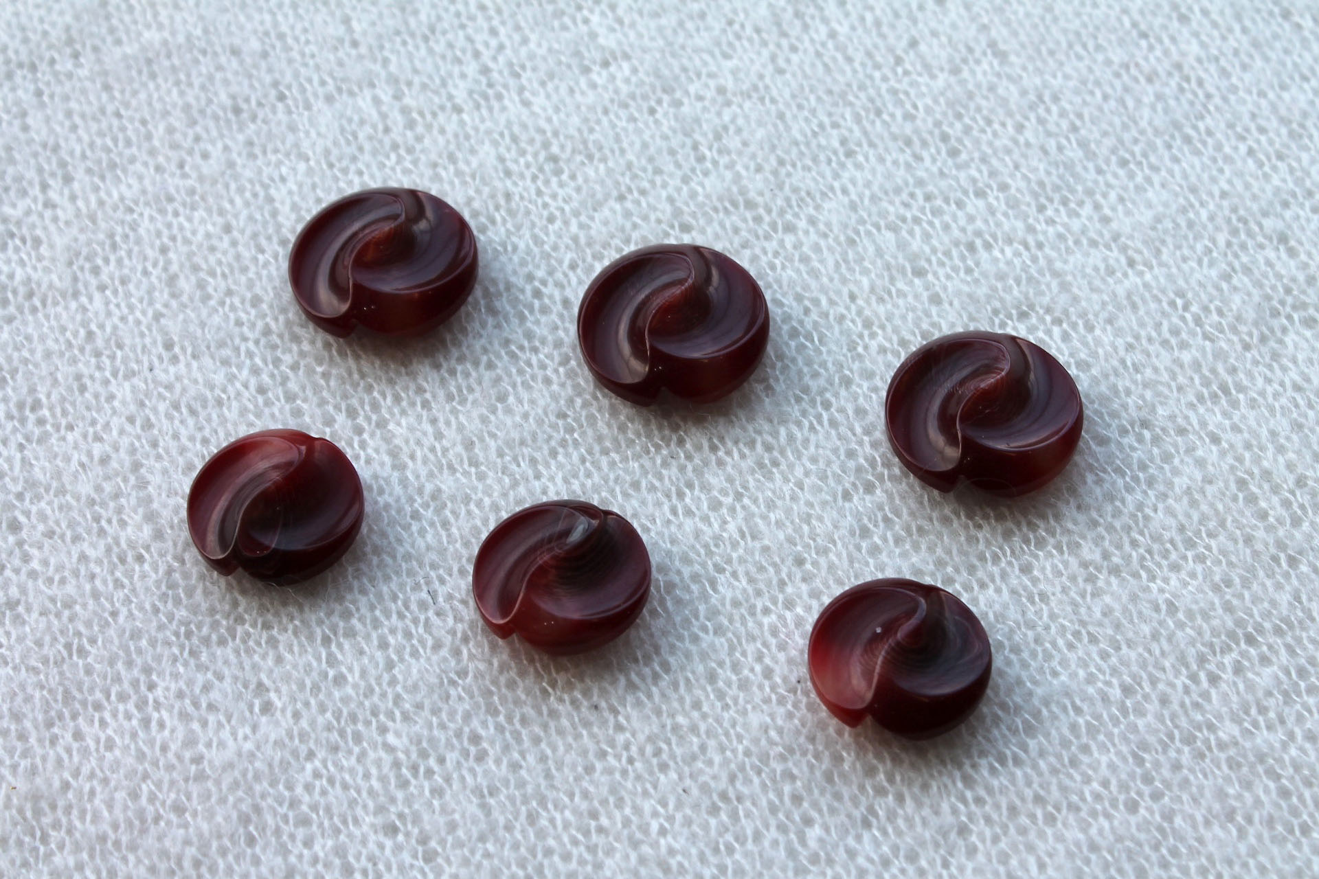 Wine Red Marbled Resin Button - 3cm