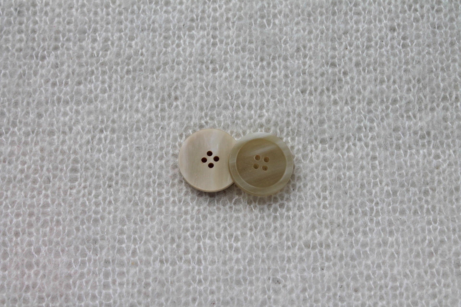 Off White / Beige Faux Bone Resin Button - 2cm, image 3 of 4