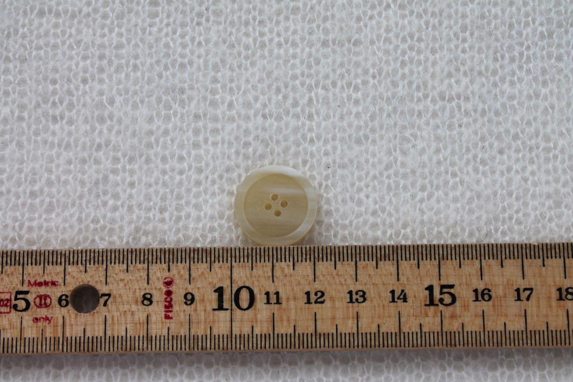 Off White / Beige Faux Bone Resin Button - 2cm, image 4 of 4