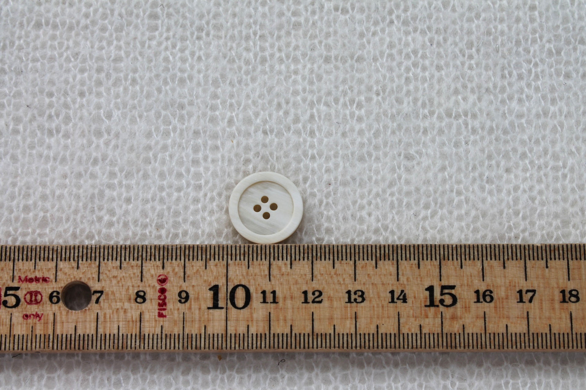 Off White / Beige Faux Bone Resin Button - 1.7cm, image 4 of 4