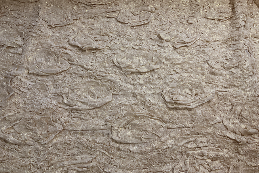 Cotton and Lurex Textured Appliqué - Cream / Gold fabric, image 6 of 7