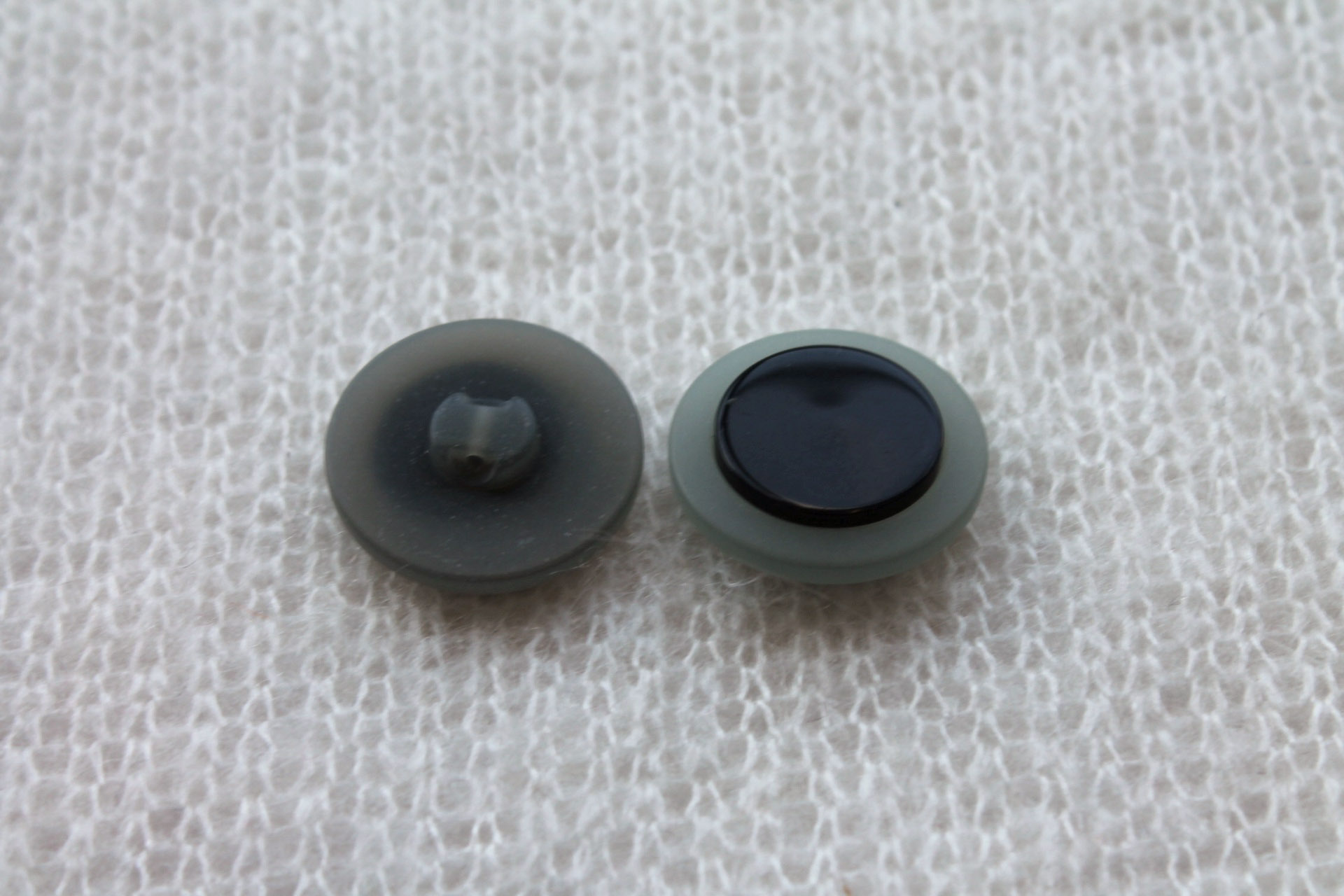 Black and Grey Round Resin Button - 2.6cm, image 3 of 4