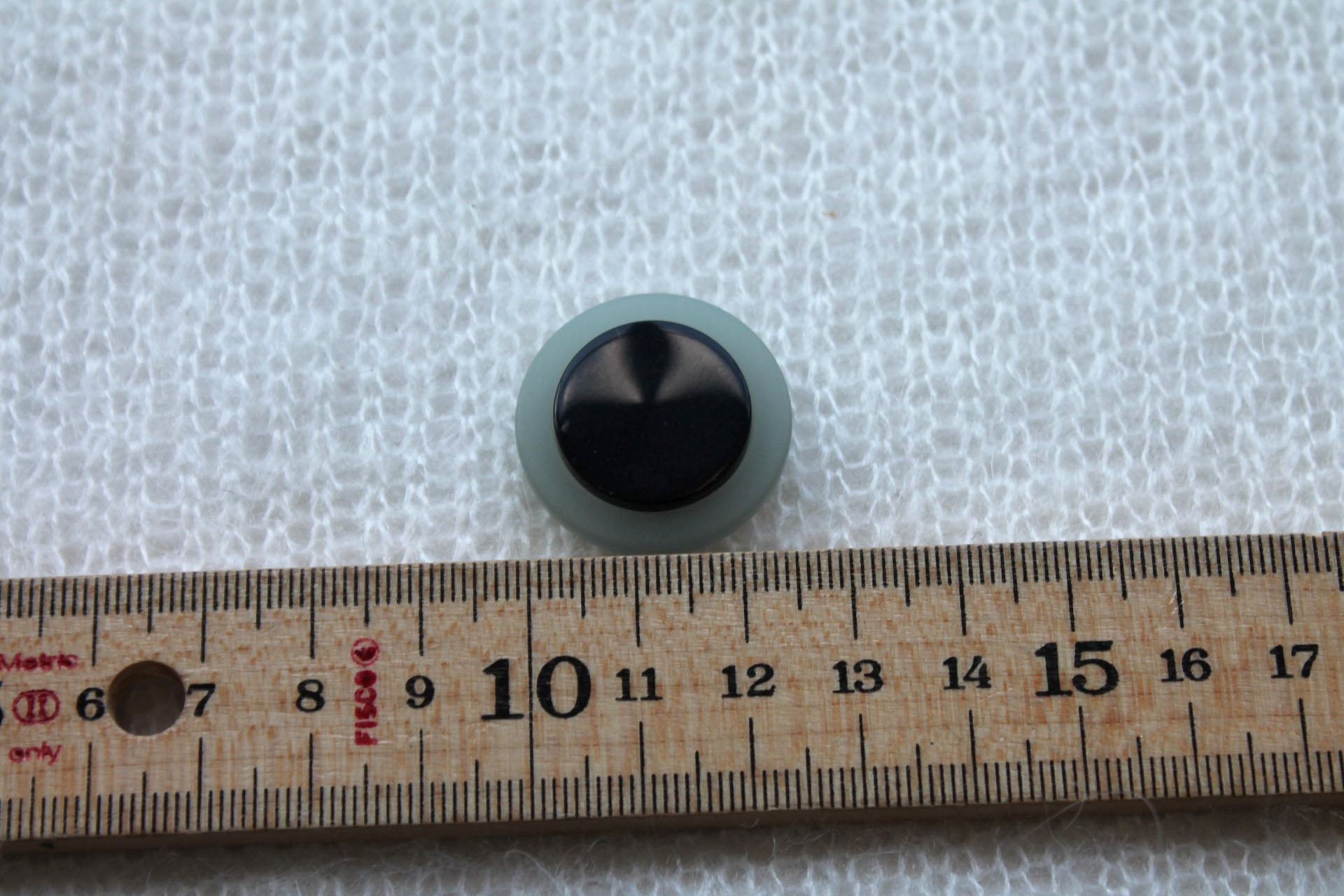 Black and Grey Round Resin Button - 2.6cm, image 4 of 4
