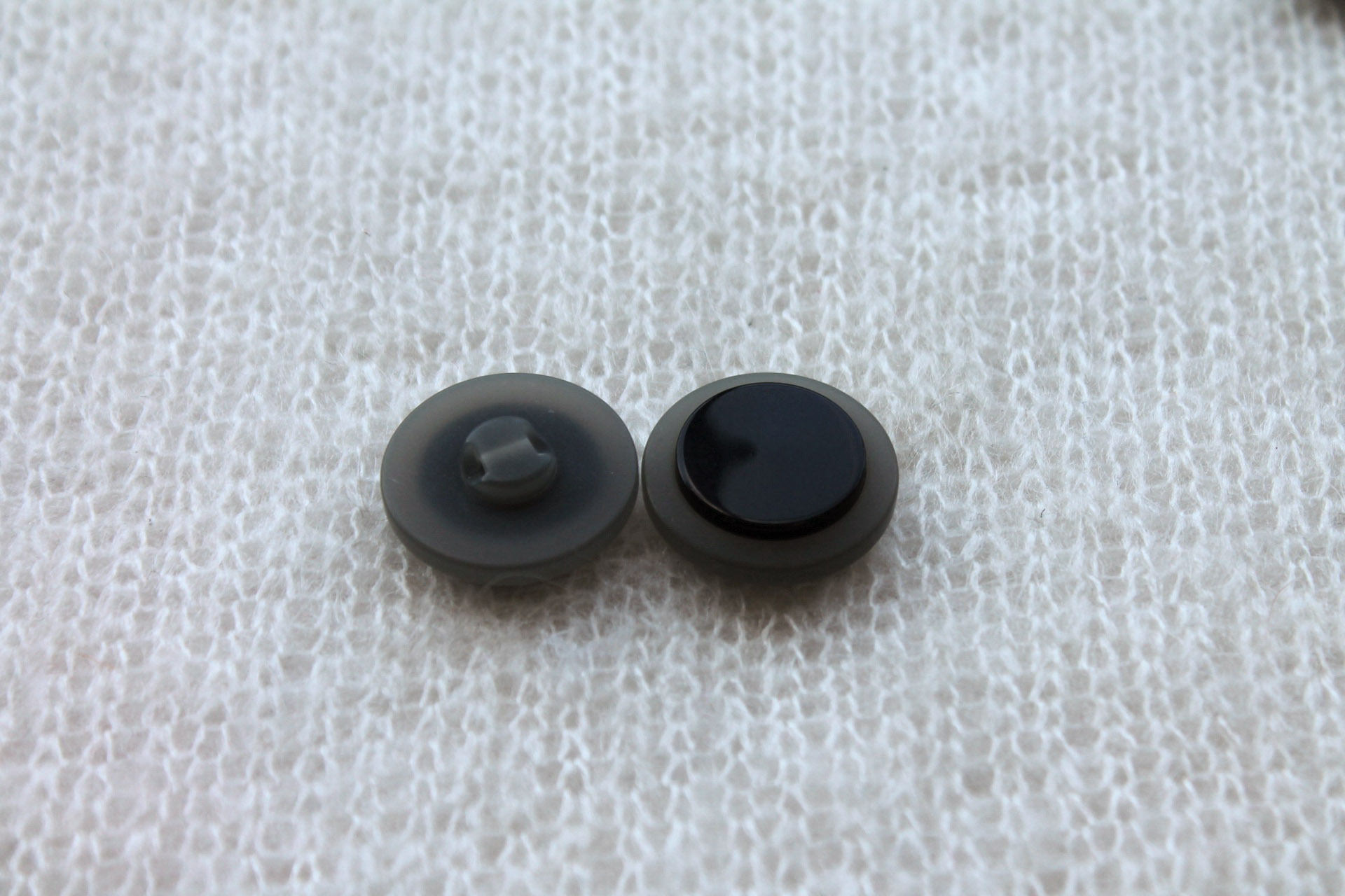 Black and Grey Round Resin Button - 2.2cm, image 3 of 4