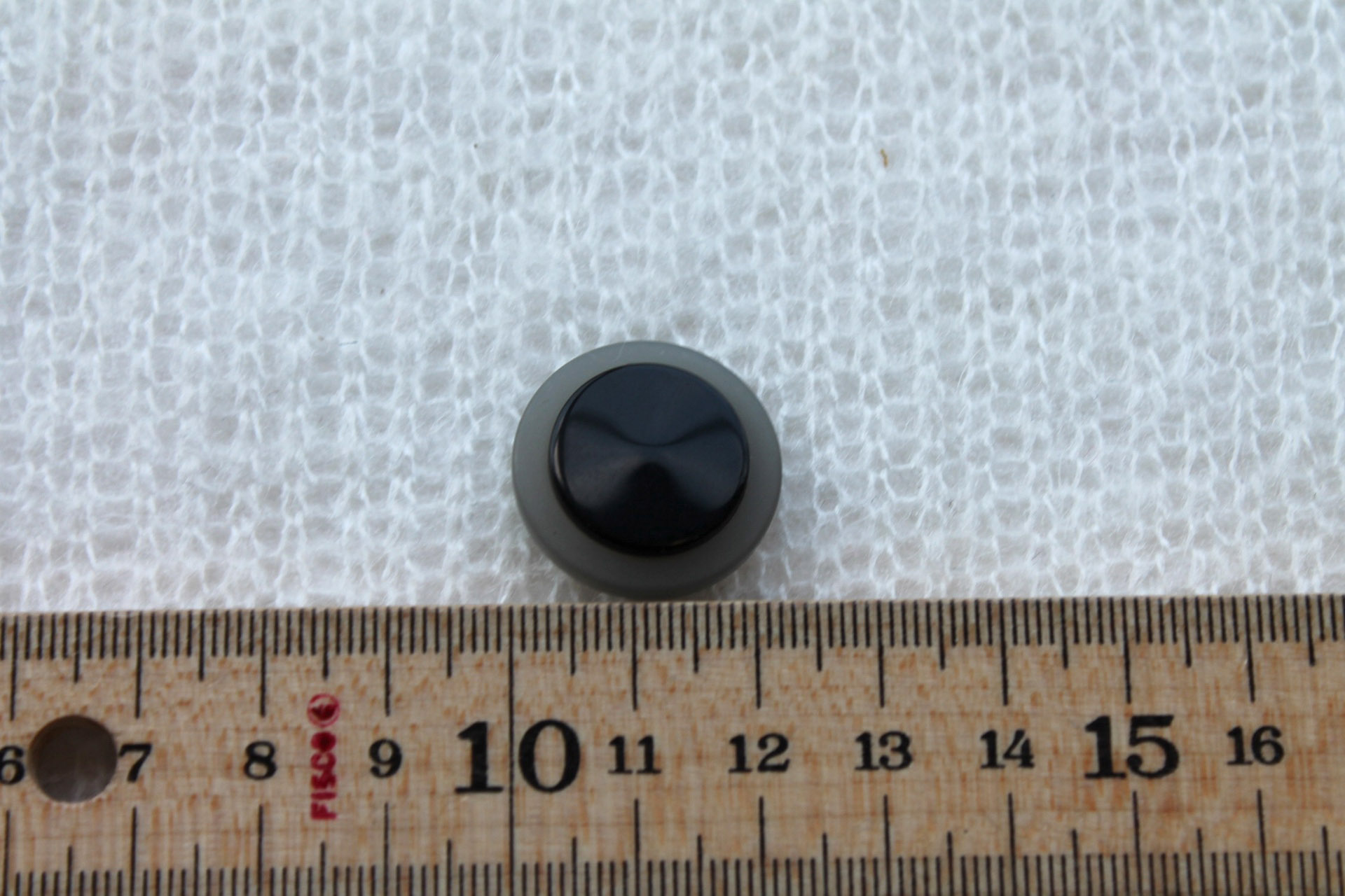 Black and Grey Round Resin Button - 2.2cm, image 4 of 4