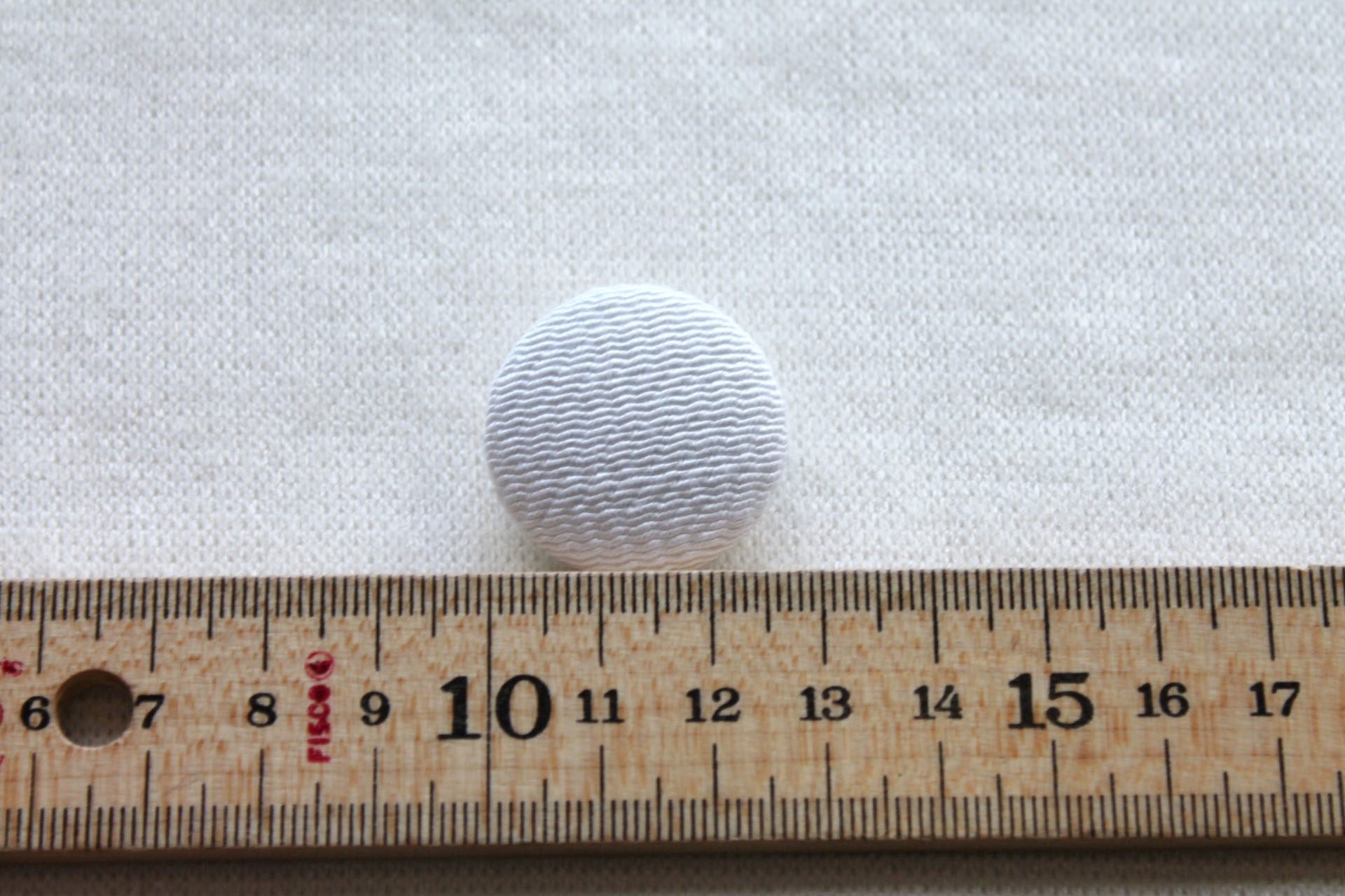 White Grosgrain Covered Button - 2.8cm, image 3 of 3