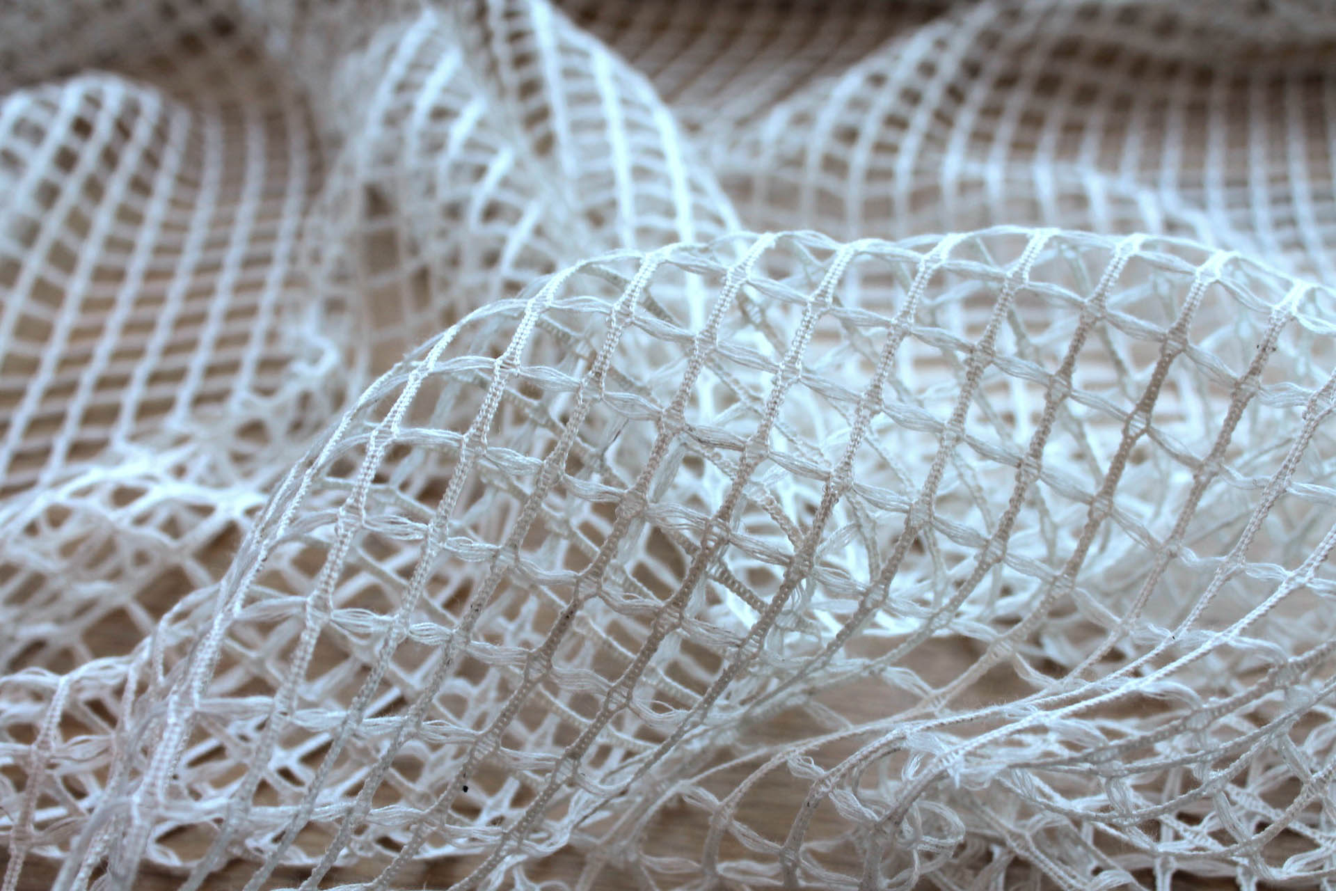 Off White Mesh Net Fabric - 140cm Wide, image 4 of 7