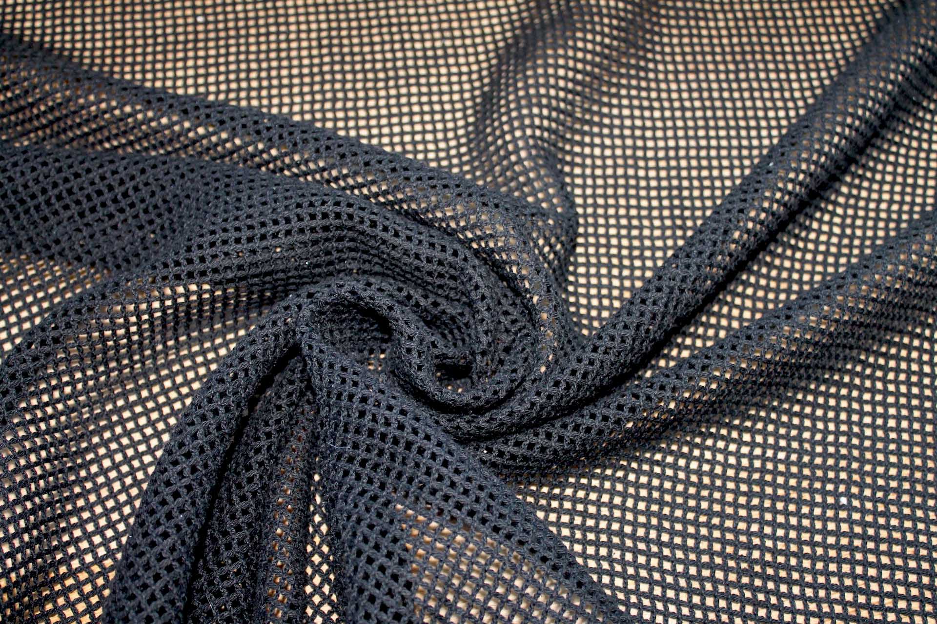 BACK IN STOCK - Cotton Mesh Net - Black fabric