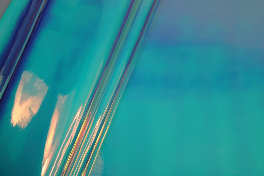 Iridescent Mirror PVC - Blue/Pink/Lilac fabric, image 2 of 7